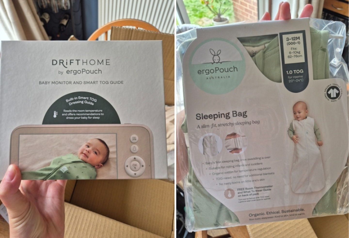 ergoPouch Drift Home Easy Sleep Monitor with Smart TOG Guide in packaging