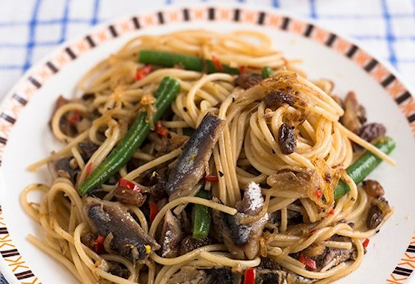 Sicilian Style Sardines With Pasta & Green Beans