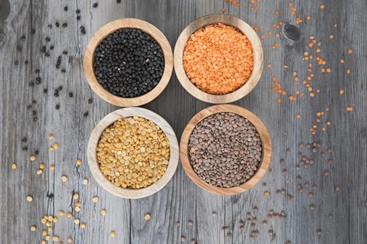 lentils in bowls