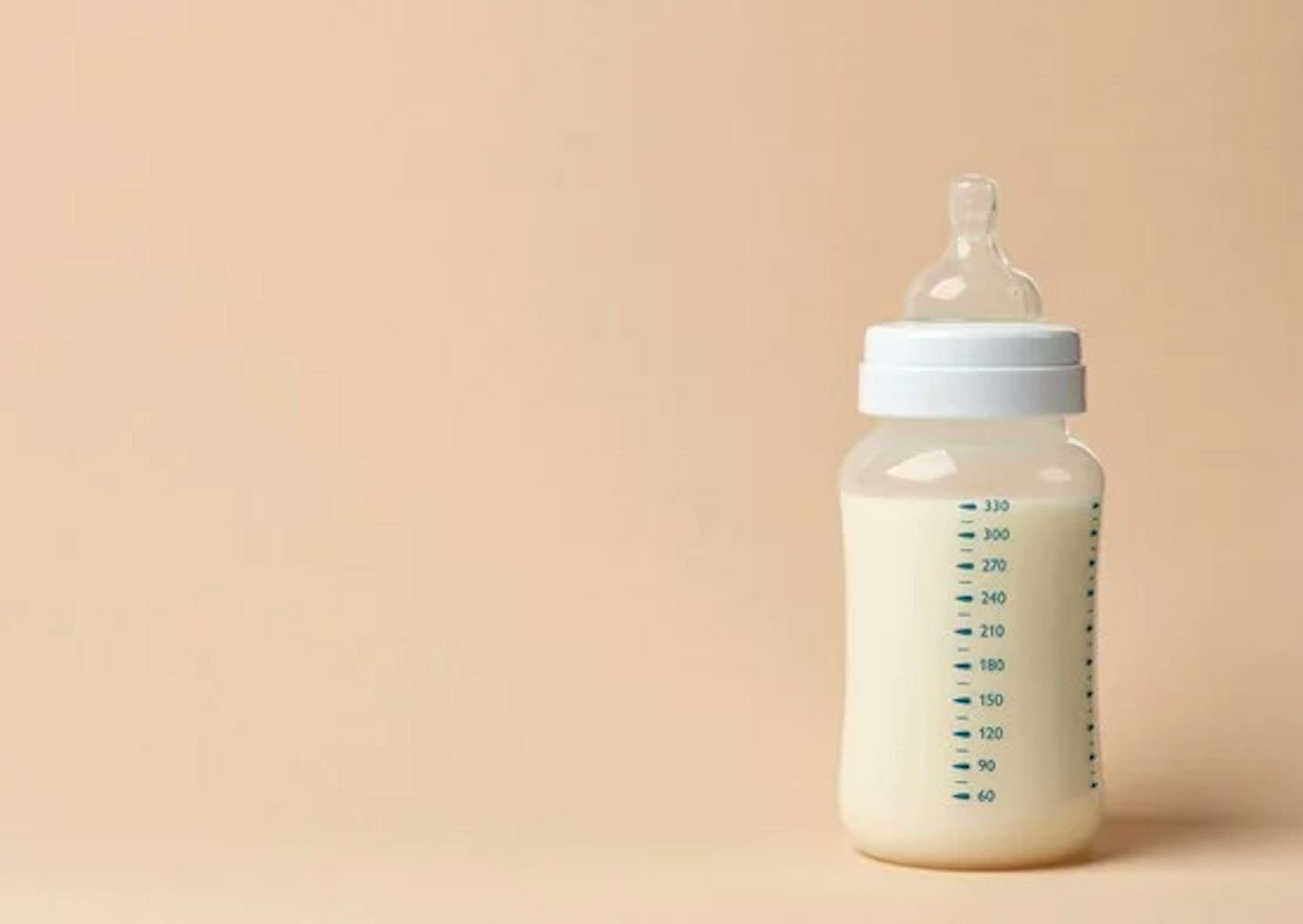 milk in a baby bottle