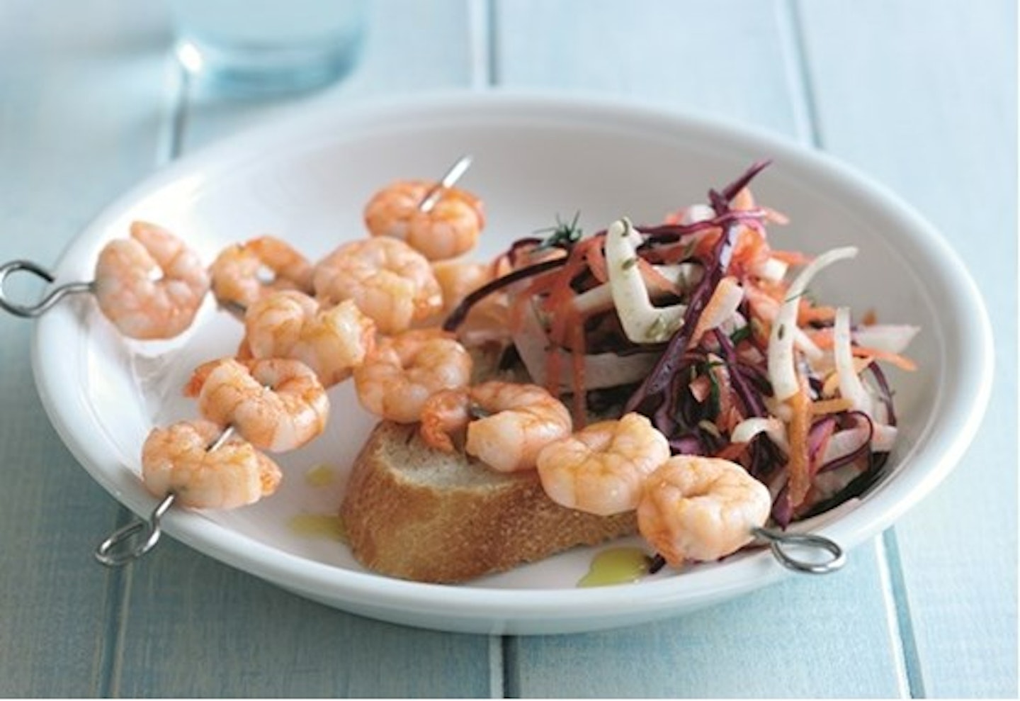 Grilled Prawns With Fennel Slaw