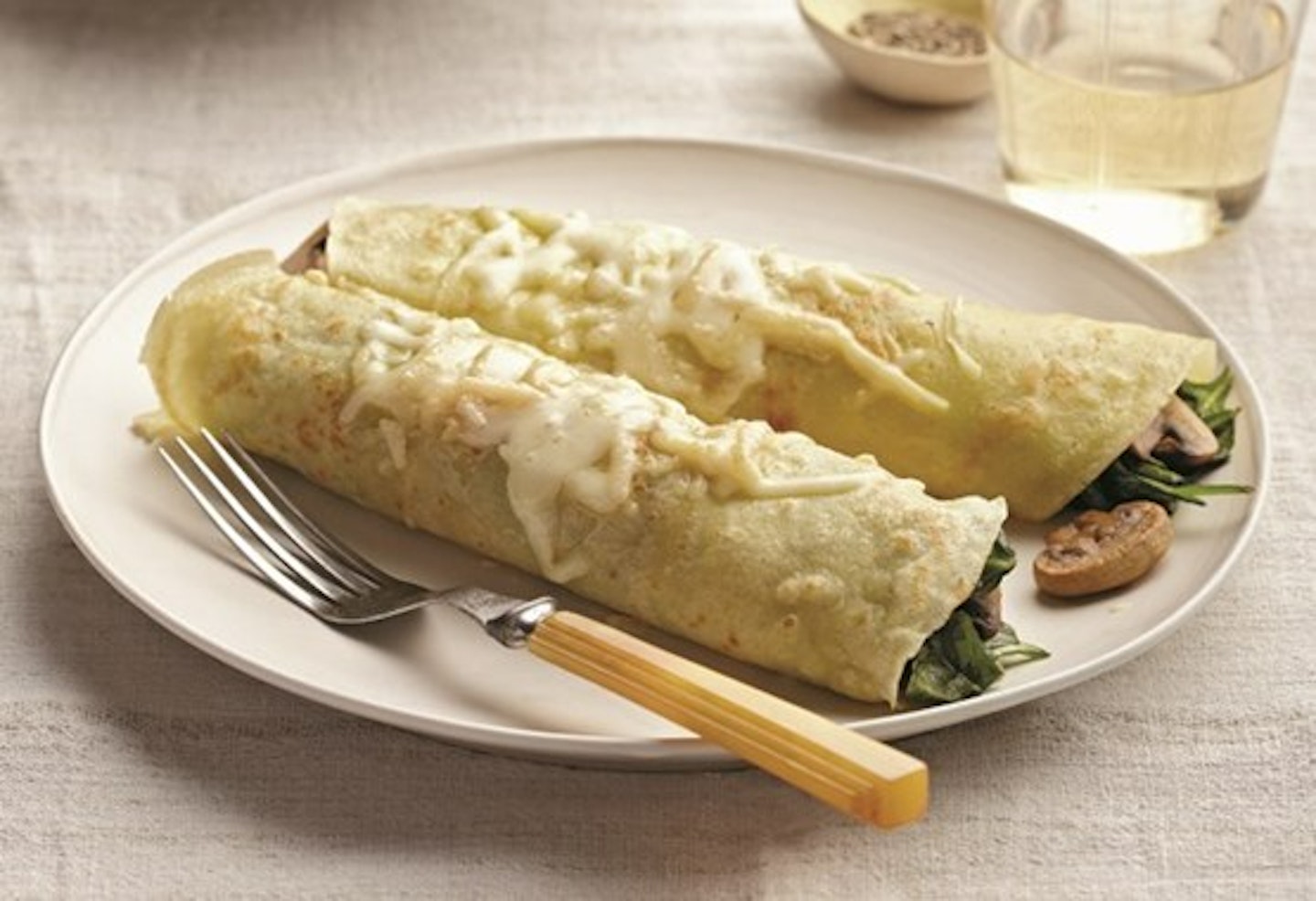 Spinach Mushroom Crepes