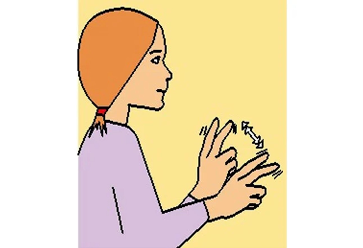 Animated person making again sign
