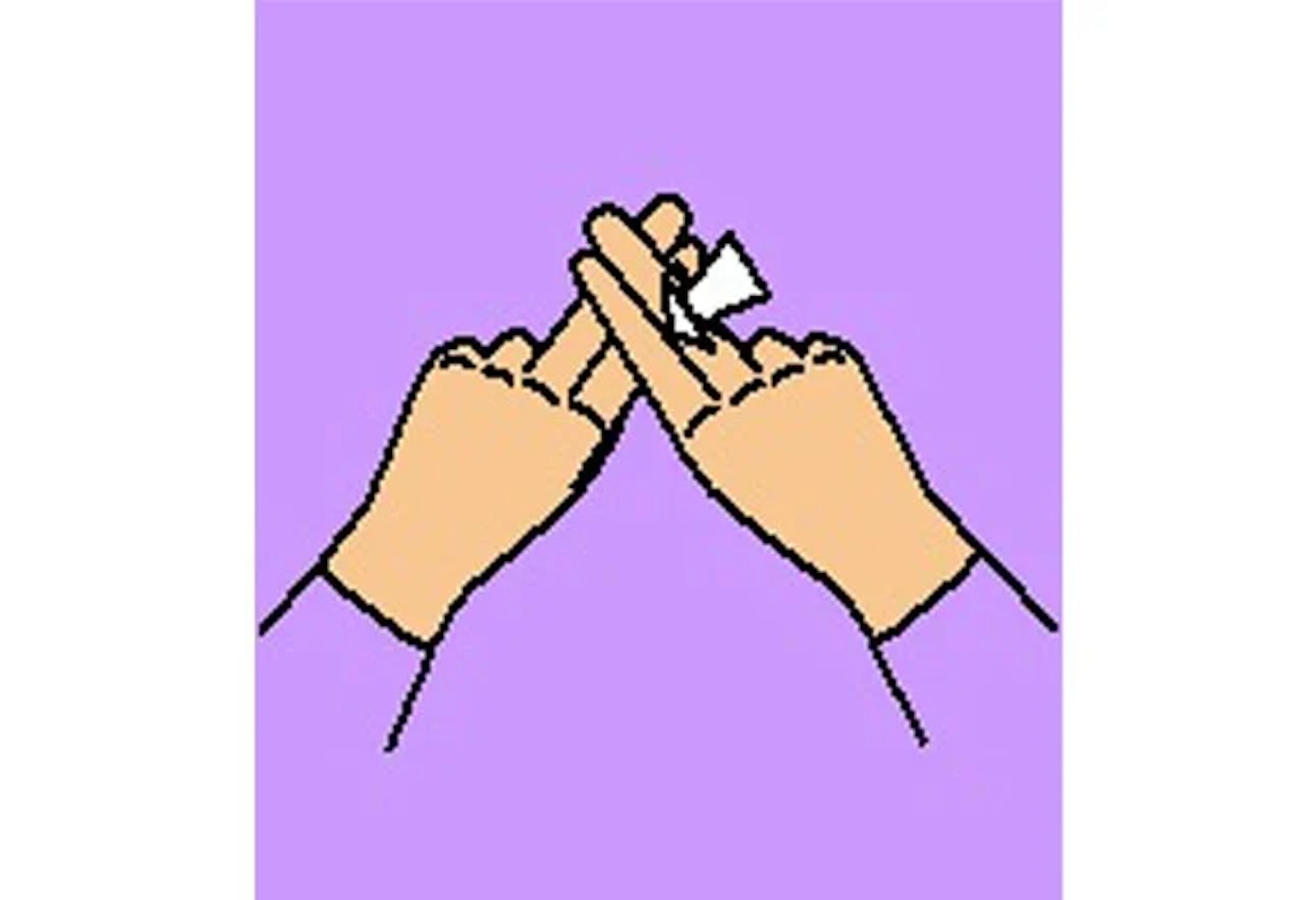 Animated hand demonstrating Daddy sign