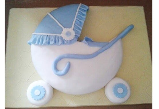Baby Carriage Layer Cake - Classy Girl Cupcakes