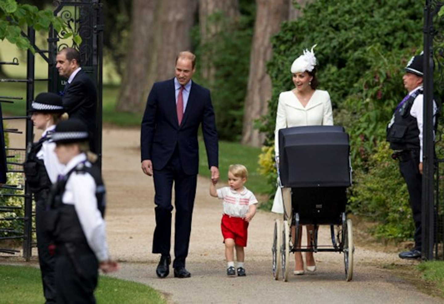 Prince William and Kate Middleton with Silver Cross pram