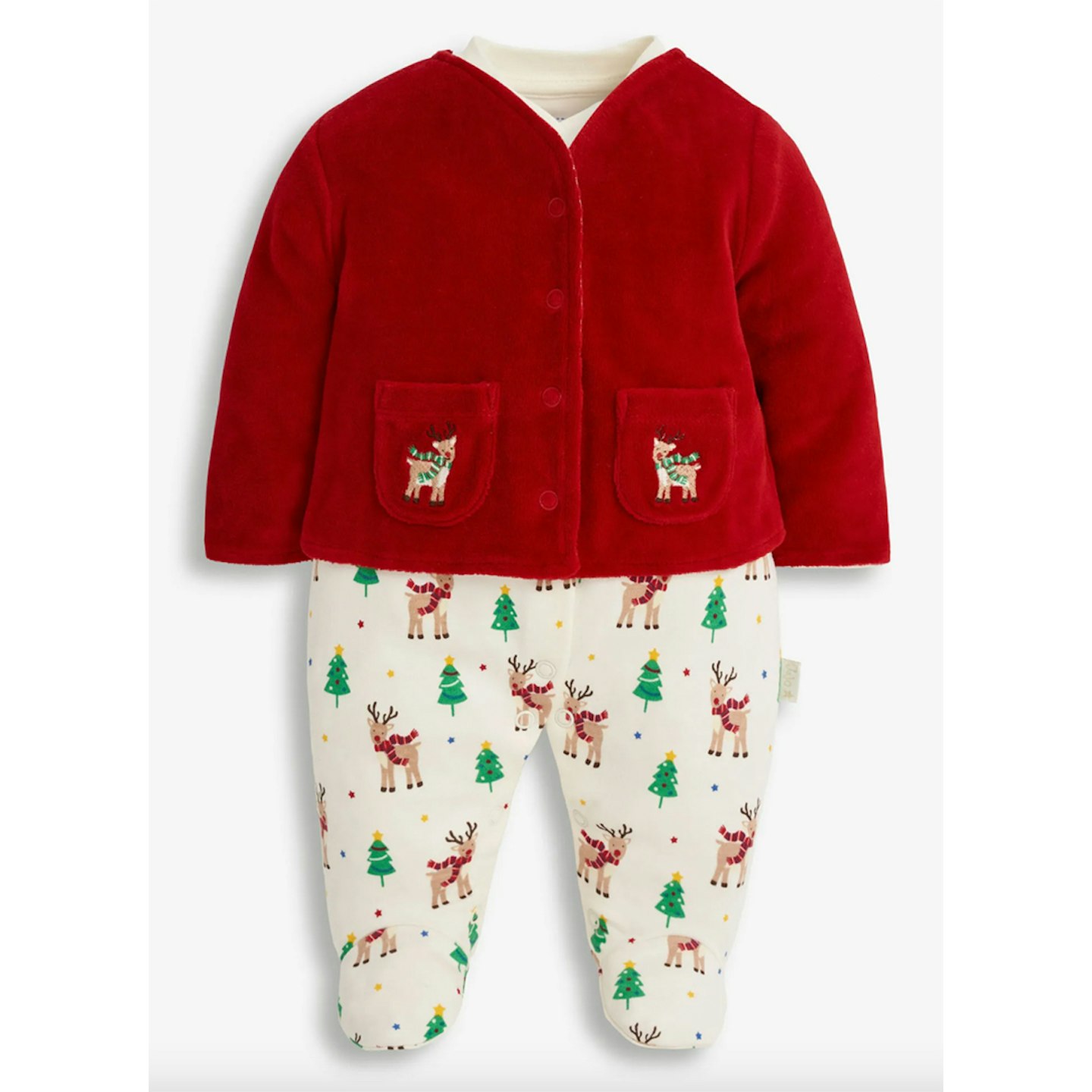 2-Piece Reindeer Baby Jacket & Sleepsuit