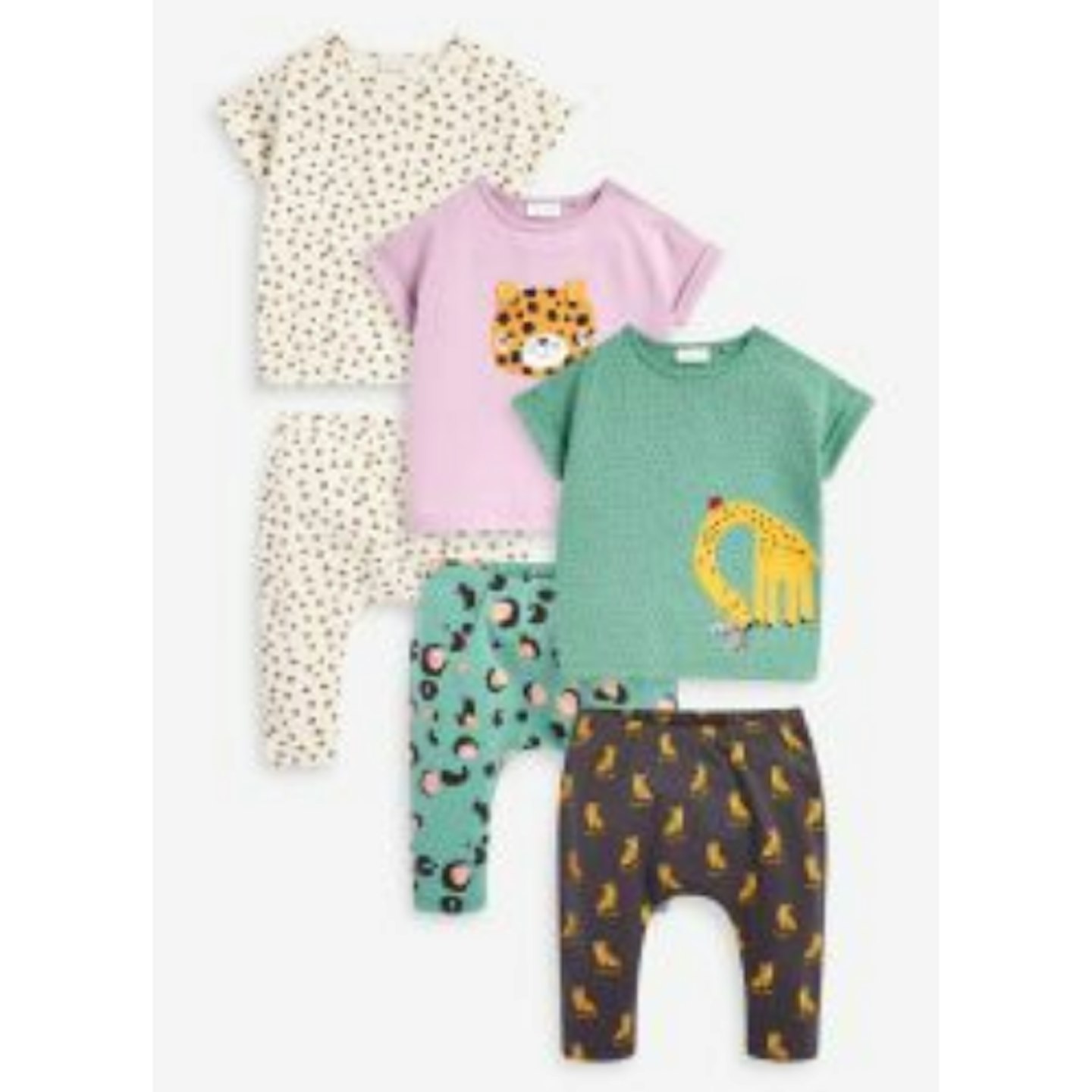 6 Pack Scandi Tops and Leggings Set (0mths-2yrs)