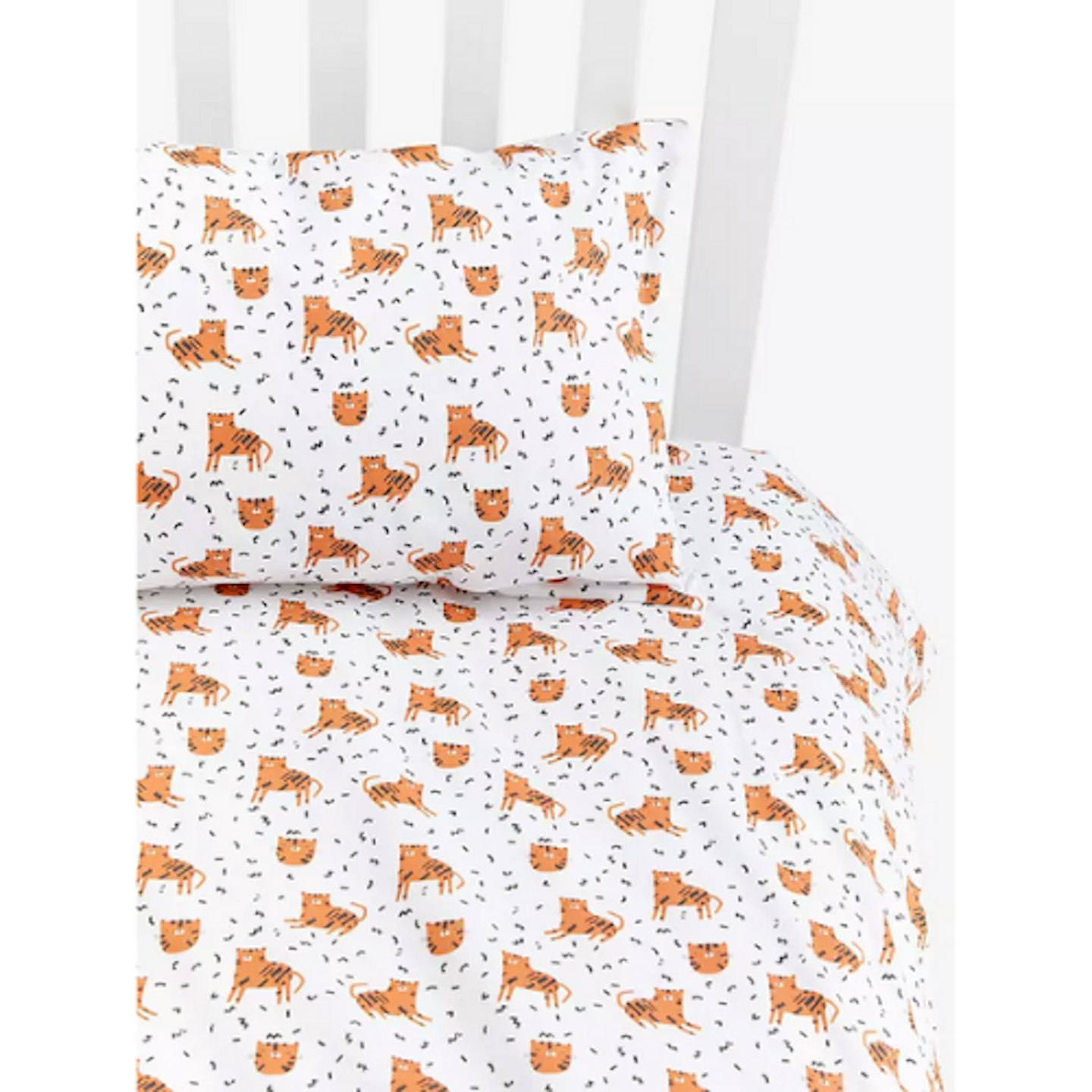 ANYDAY John Lewis & Partners Tiger Print Toddler Duvet Cover & Pillowcase Set