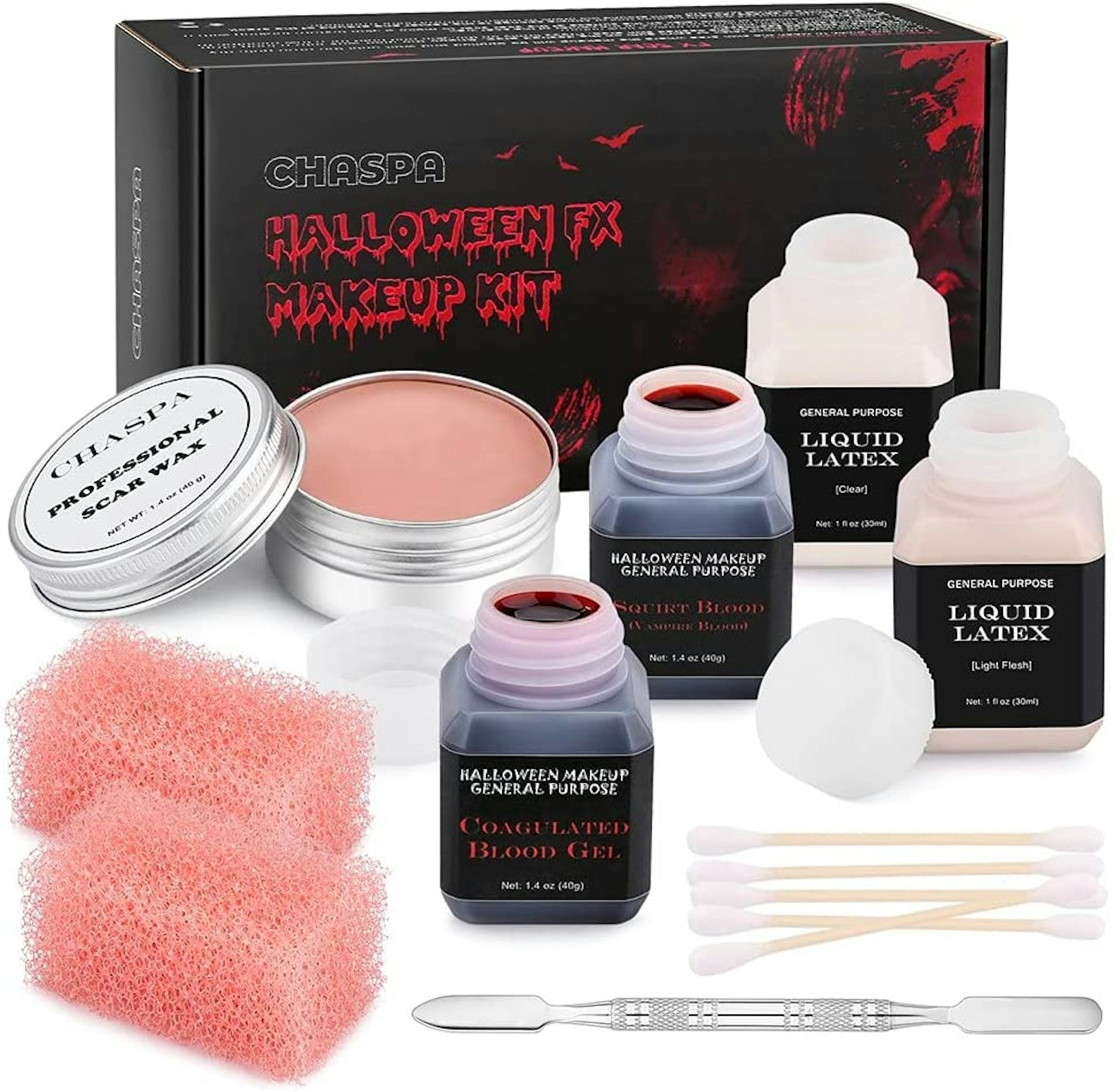 CHASPA Halloween Liquid Latex Special Effects SFX Makeup Kit