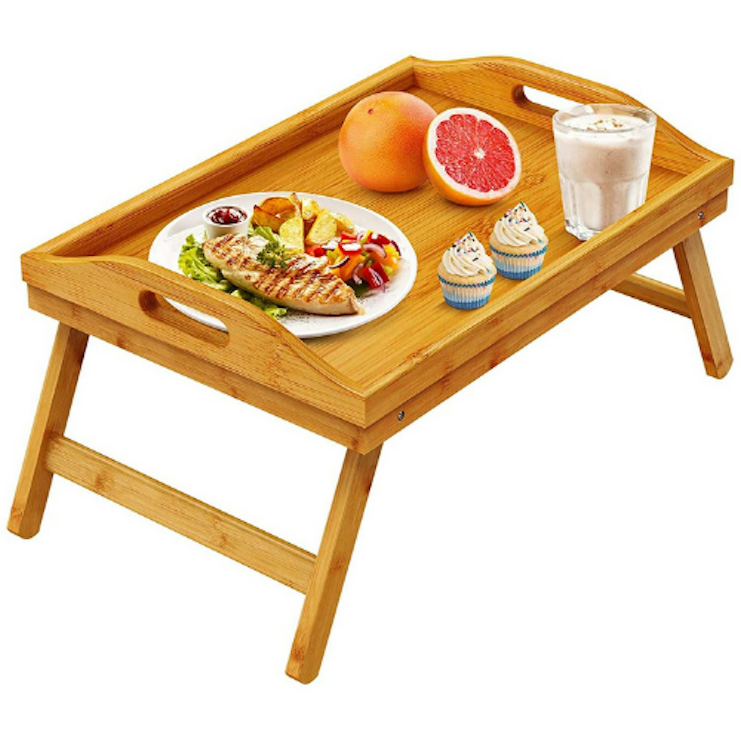 Pipishell Bamboo Bed Tray Table