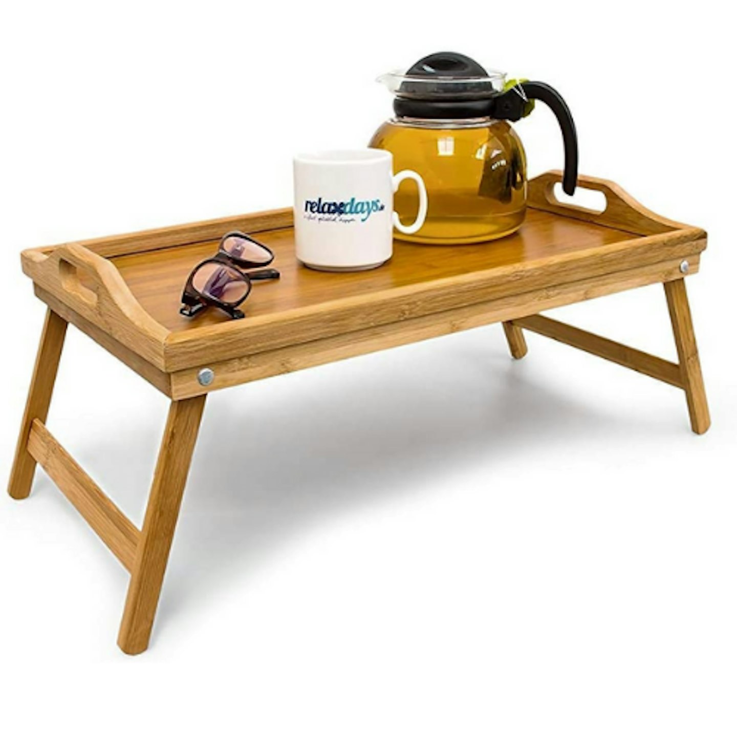 Relaxdays Bamboo Wooden Breakfast in Bed Tray