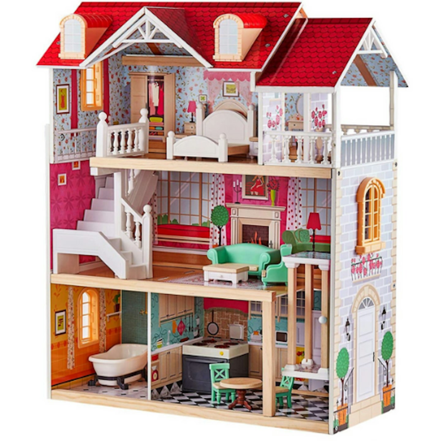 TOP BRIGHT Wooden Dolls House