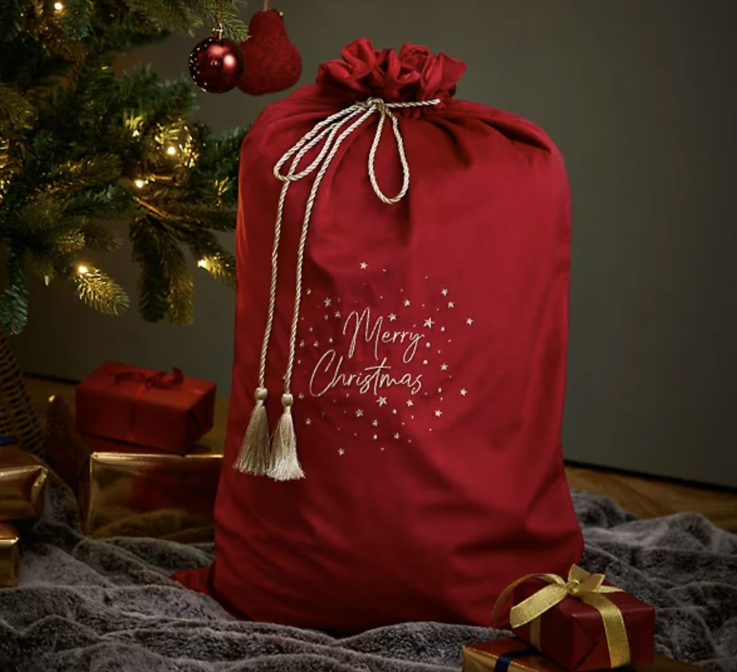 Velvet Merry Christmas Sack