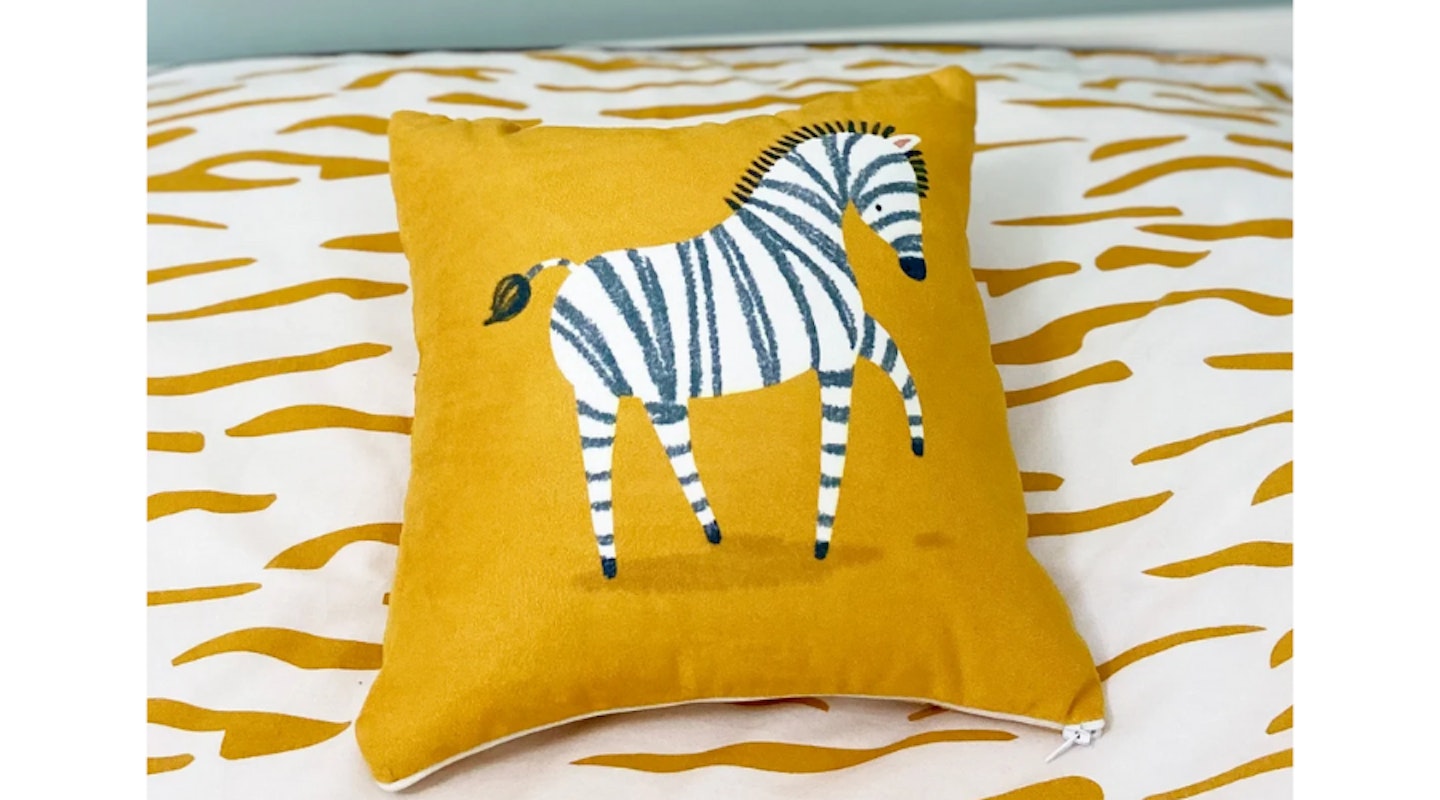 Zebra playroom pillow