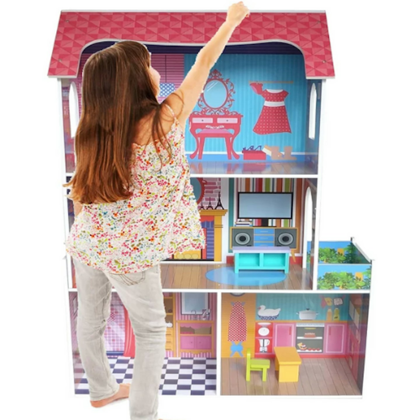 Zoomie Kids Summer Doll Town Playhouse