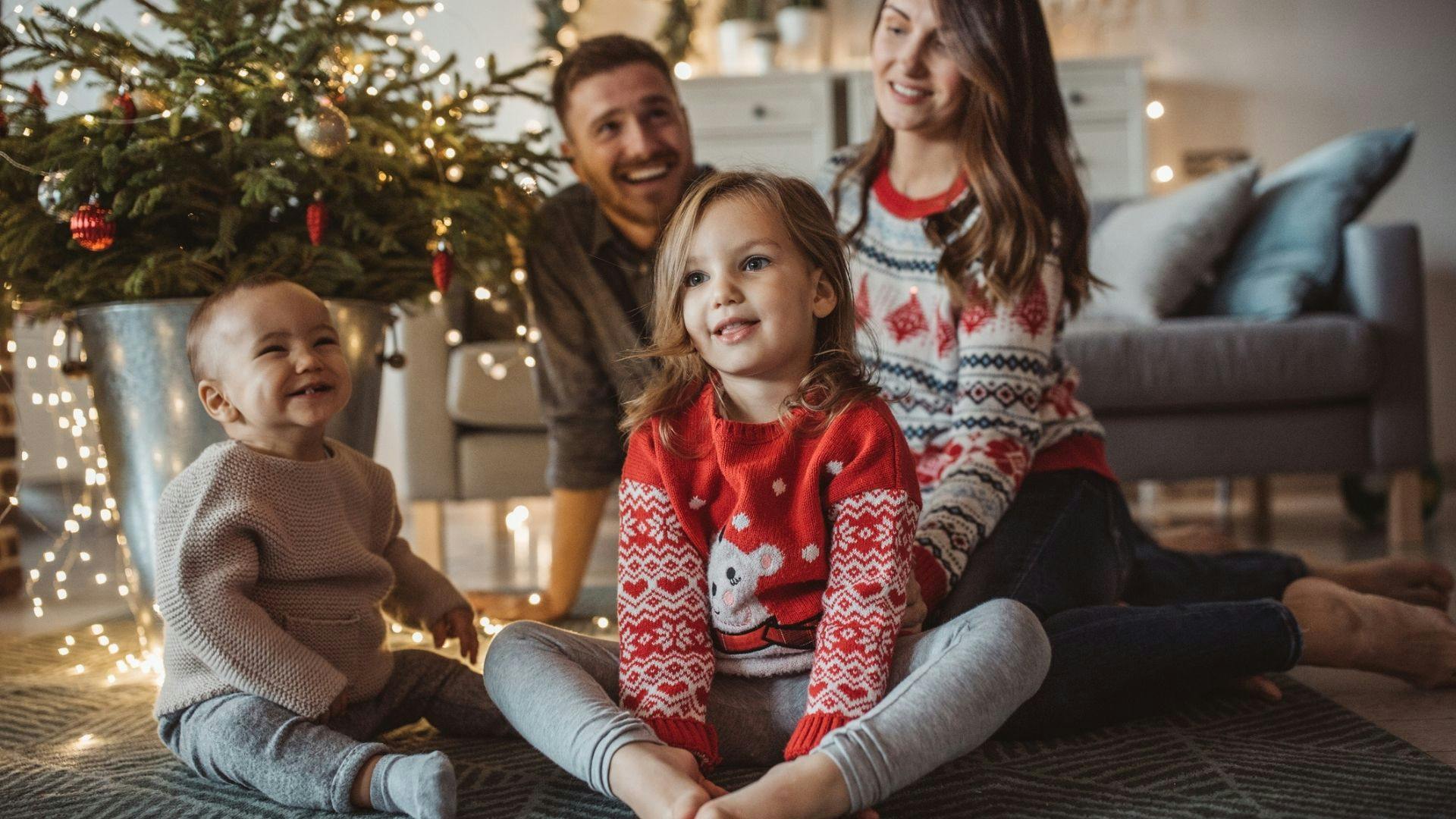 Mum dad and 2024 baby christmas jumpers