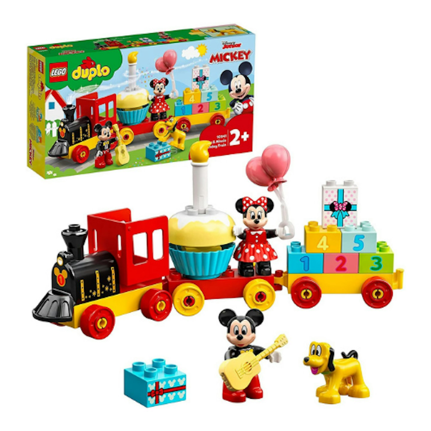 DUPLO Disney Mickey & Minnie Birthday Buildable Train Toy for Toddlers with Cake and Balloons