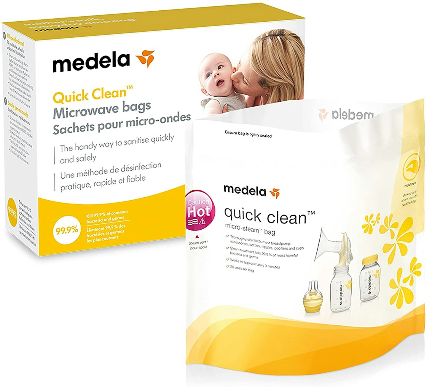 Medela Medela Quick Clean Micro-Steam Bags, 12 Count Sterilizing Bags for  Bottles and Breast Pump Parts 