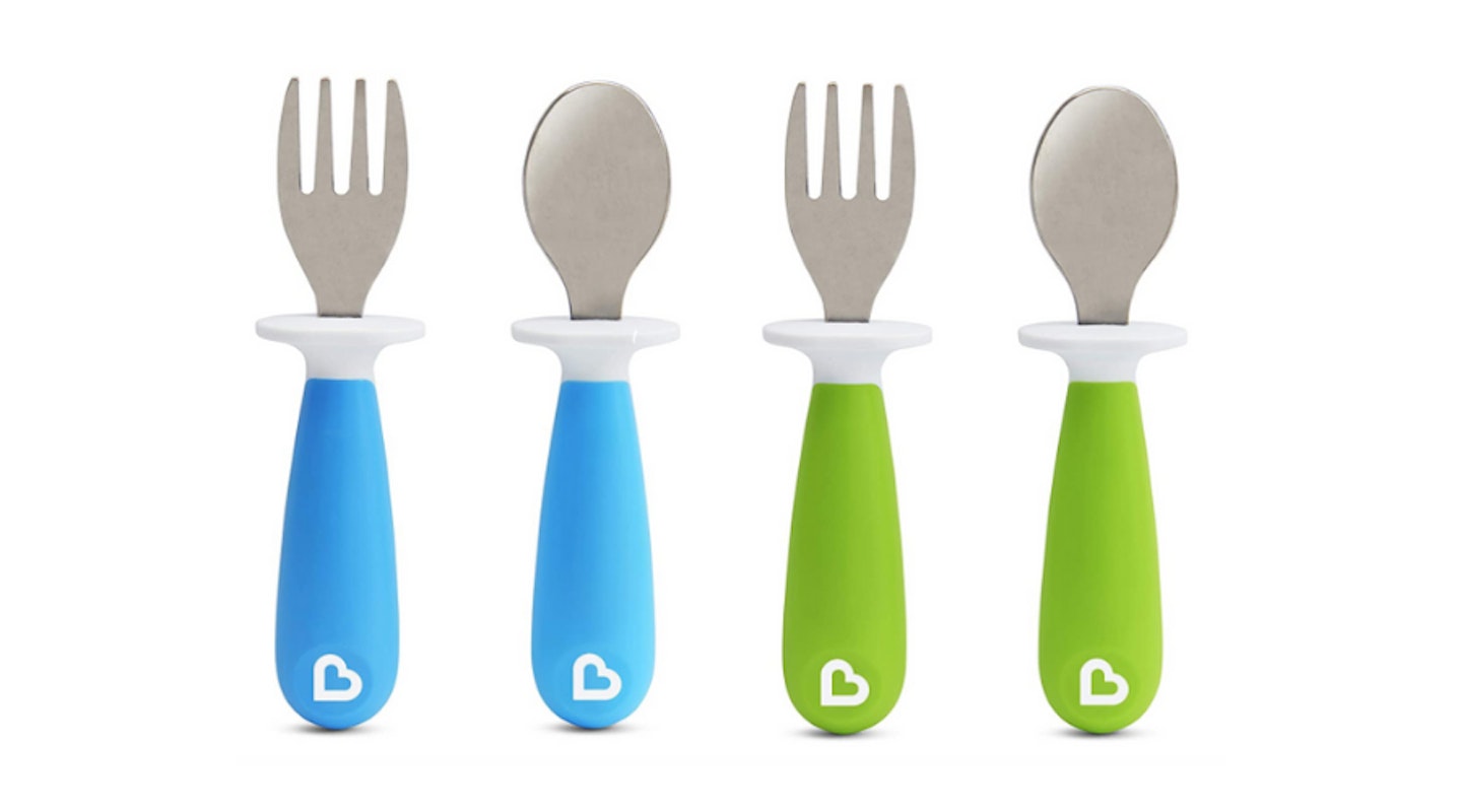Baby Fork And Spoon Set, Silicone Self Feeding Utensil Easy Grip Toddler  Cutlery Kit With Carry Case Bpa-Free Anti-Choke For Infant Toddler Children  First Led Training Weaning, 6-12 Month 