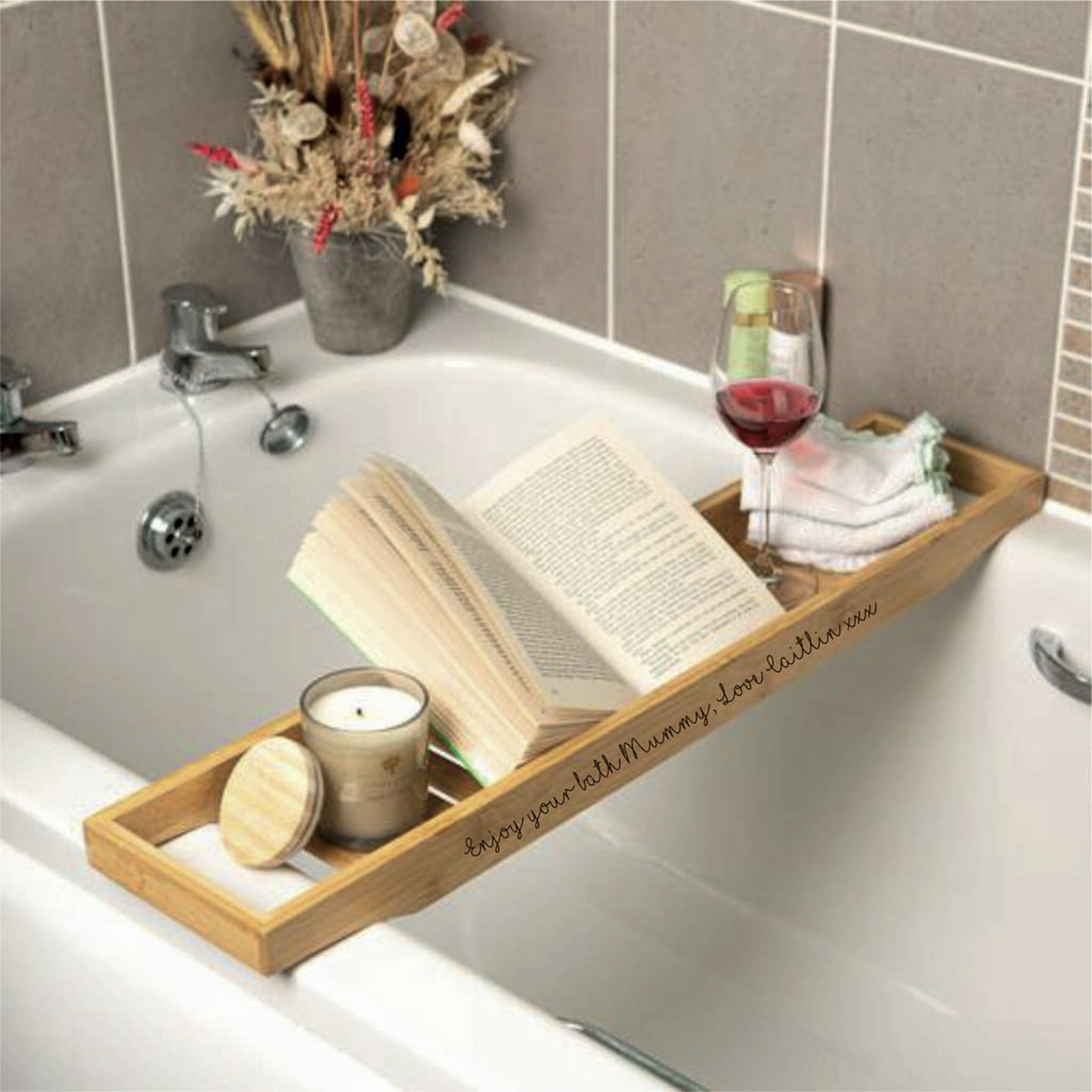 Personalised Bamboo Bath Tray