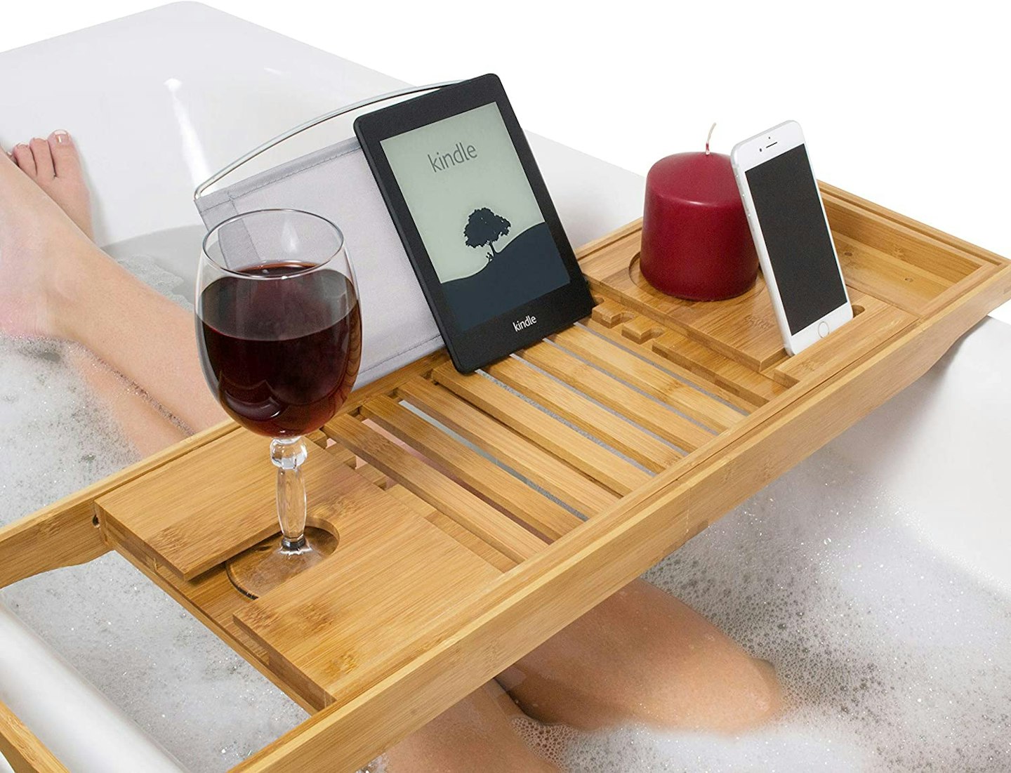 Relux Premium 100% Natural Bamboo Bath Caddy