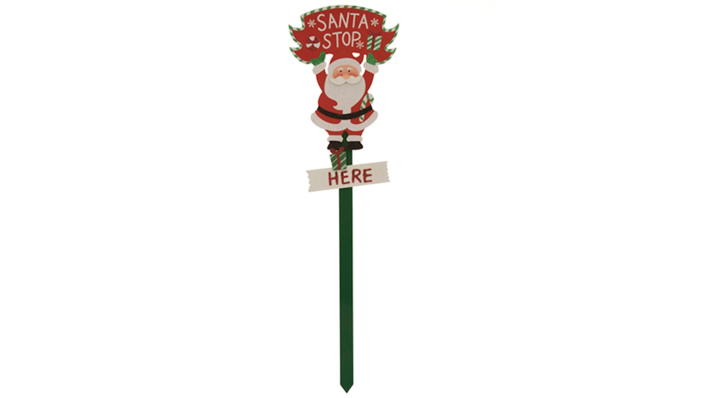 Santa Stop Here Banner Stake The Range