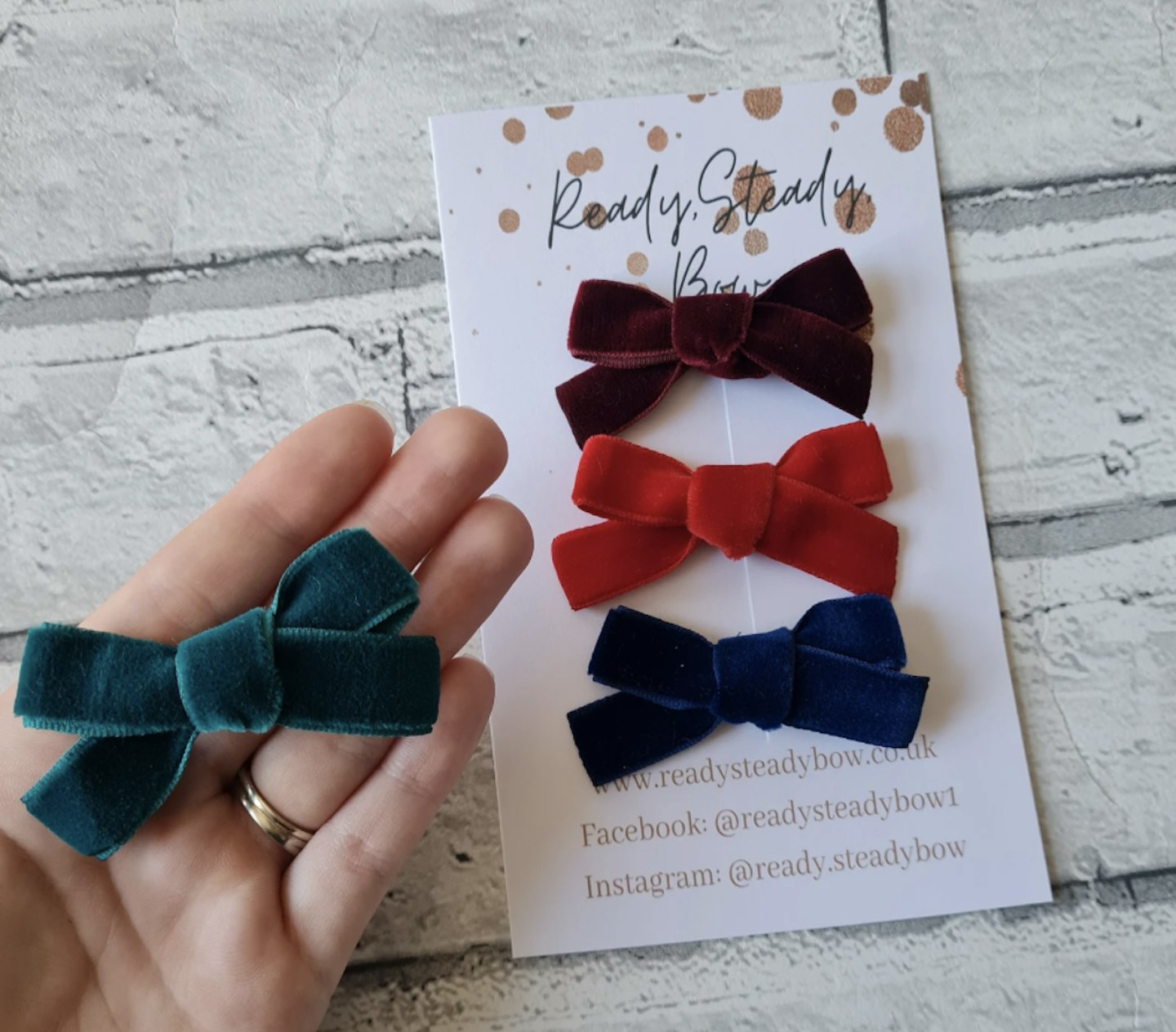 Christmas Velvet Baby Bow