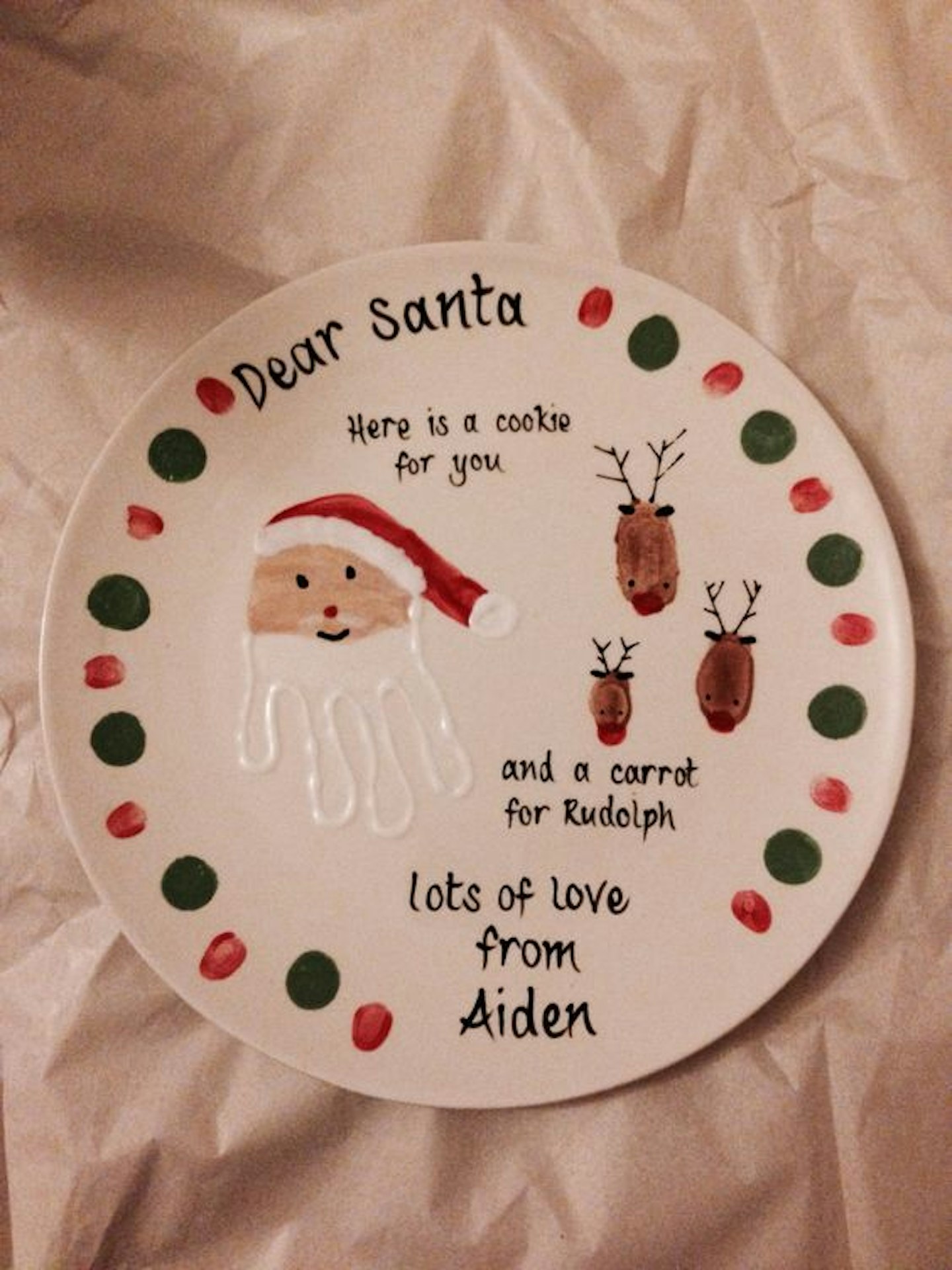 Christmas Santa cookie plate