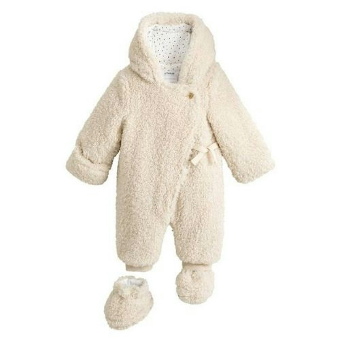 Faux Fur Hooded Pramsuit