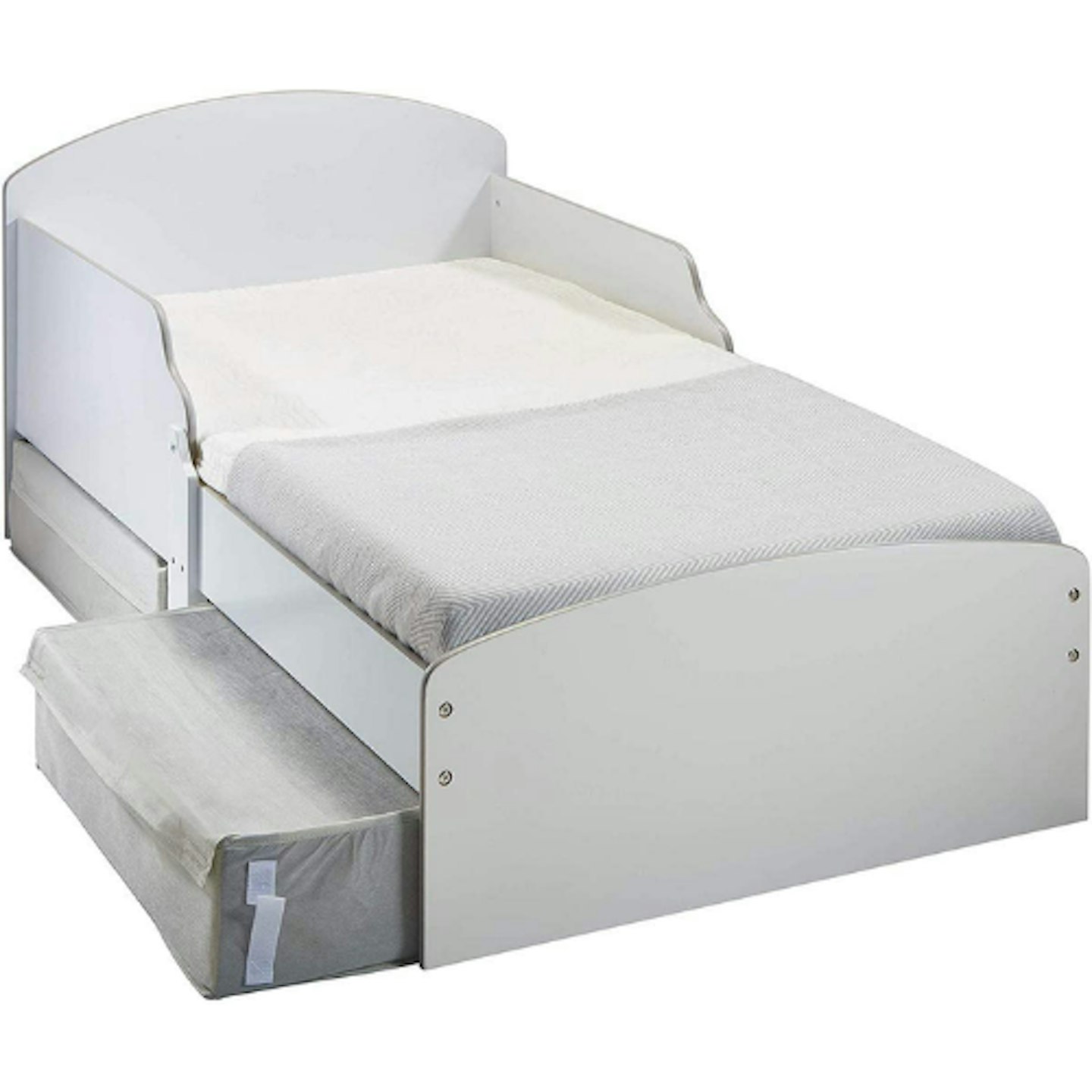 HelloHome Kids White Toddler Bed with Storage