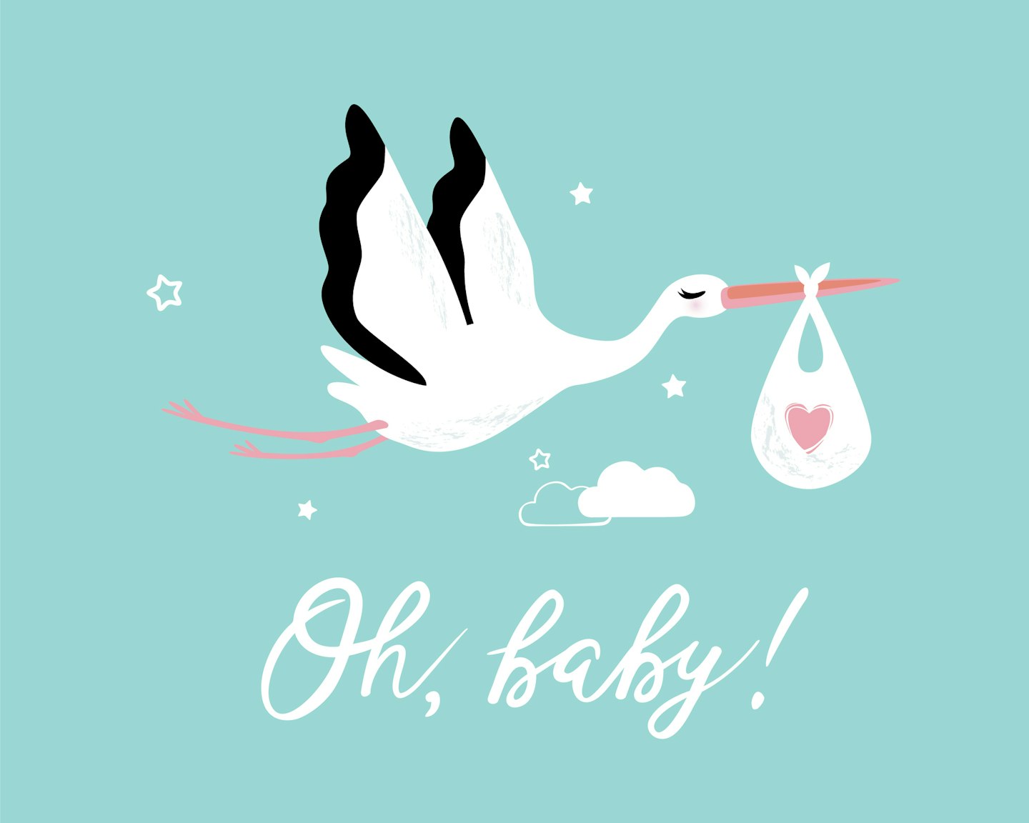 stork carrying newborn