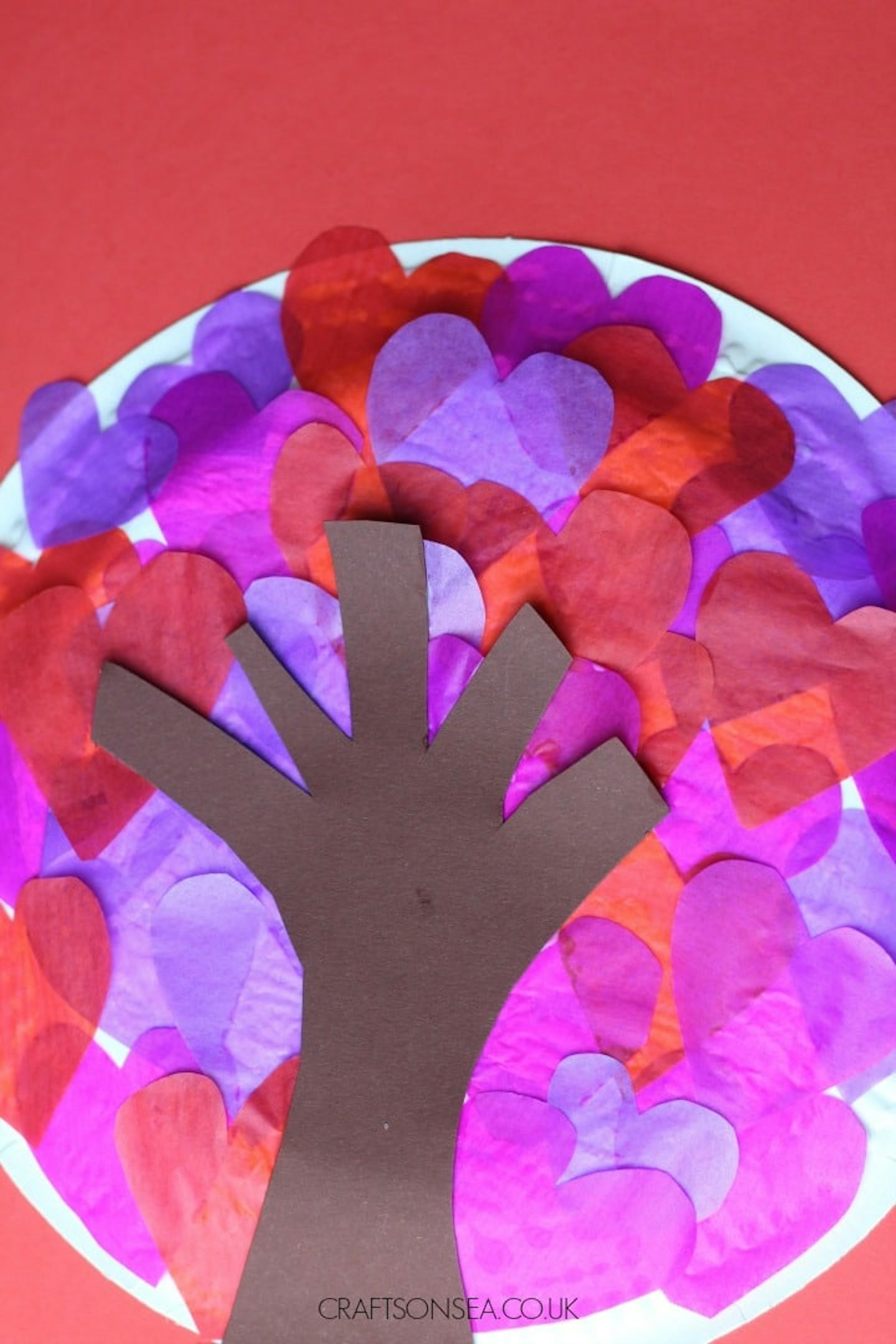 Valentines heart tree craft