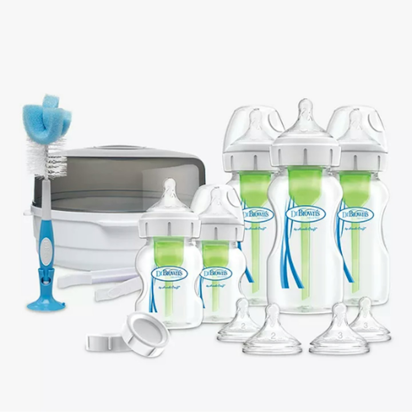 Best baby sterilisers Dr Brown's Natural Flow Options+ Newborn Gift Set