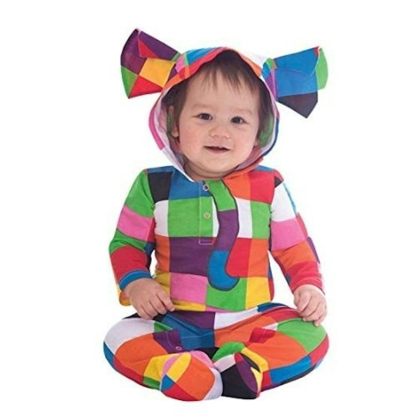 Official Elmer The Patchwork Elephant colourful fancy dress costume