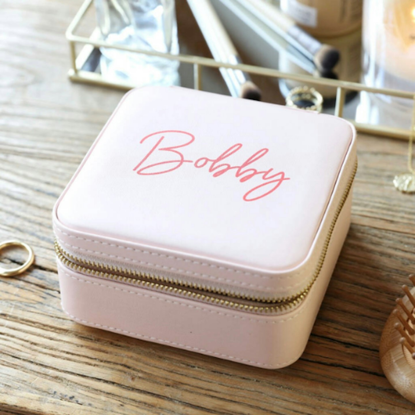 Personalised Square Travel Jewellery Box