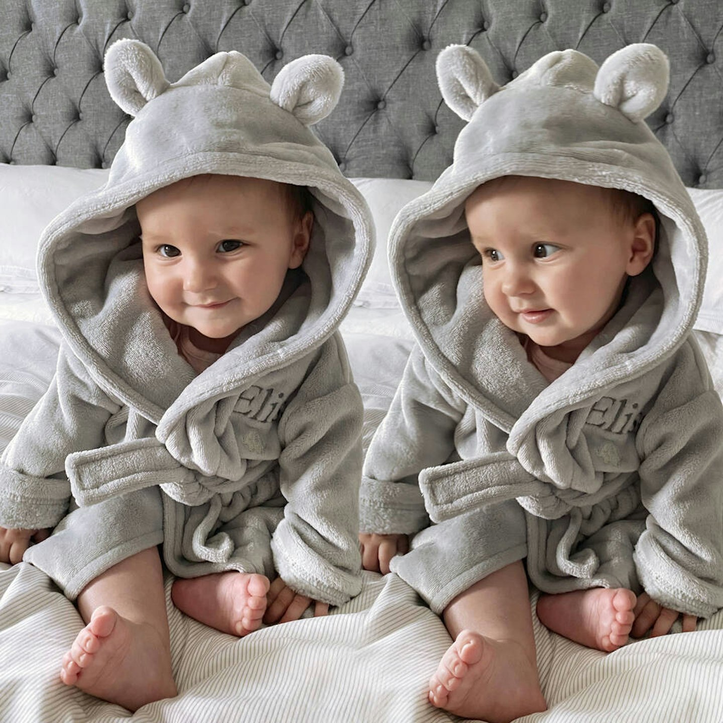 Personalised-Twins-Dressing-Gowns-With-Ears