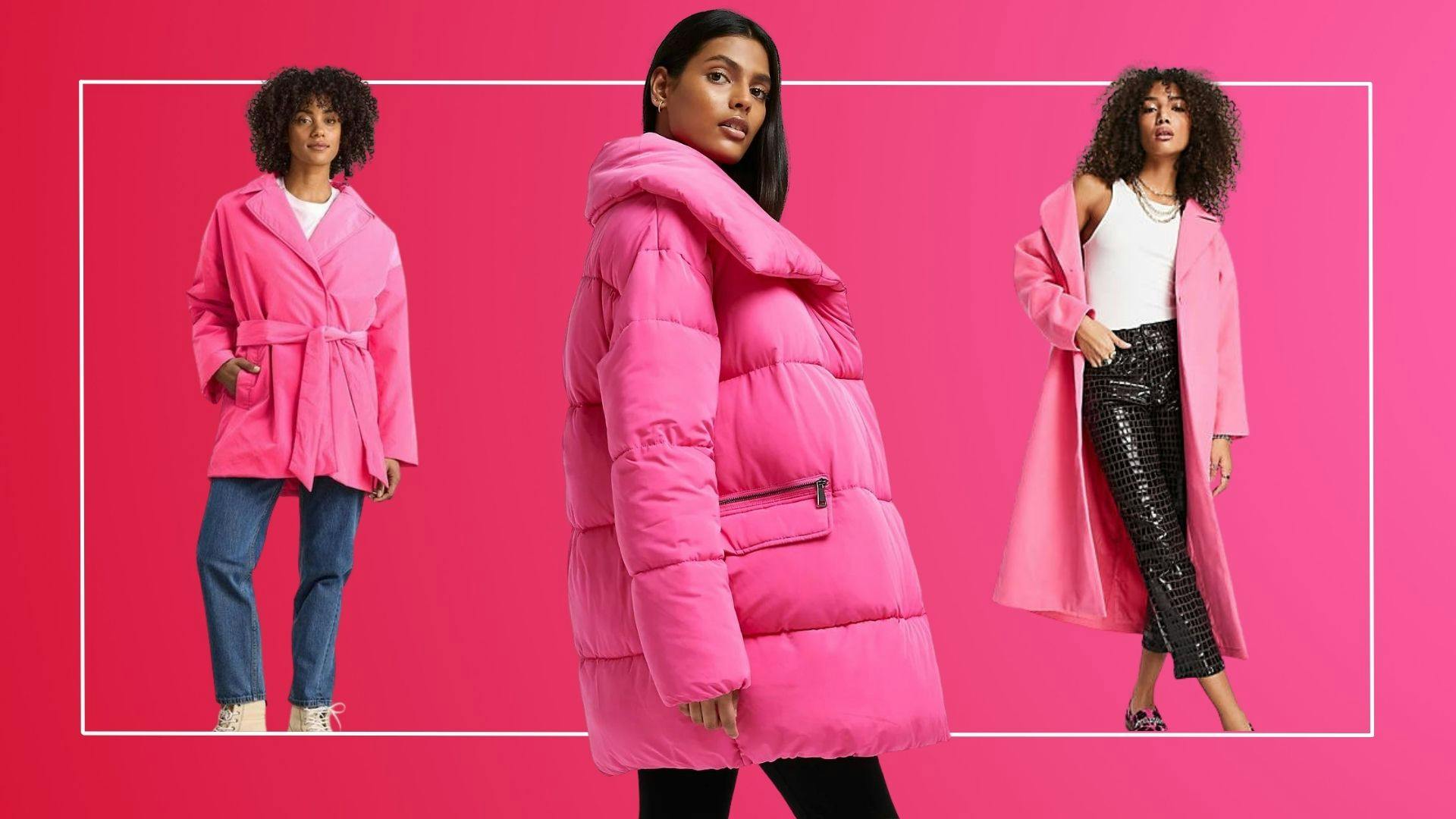 Pink coats store for ladies