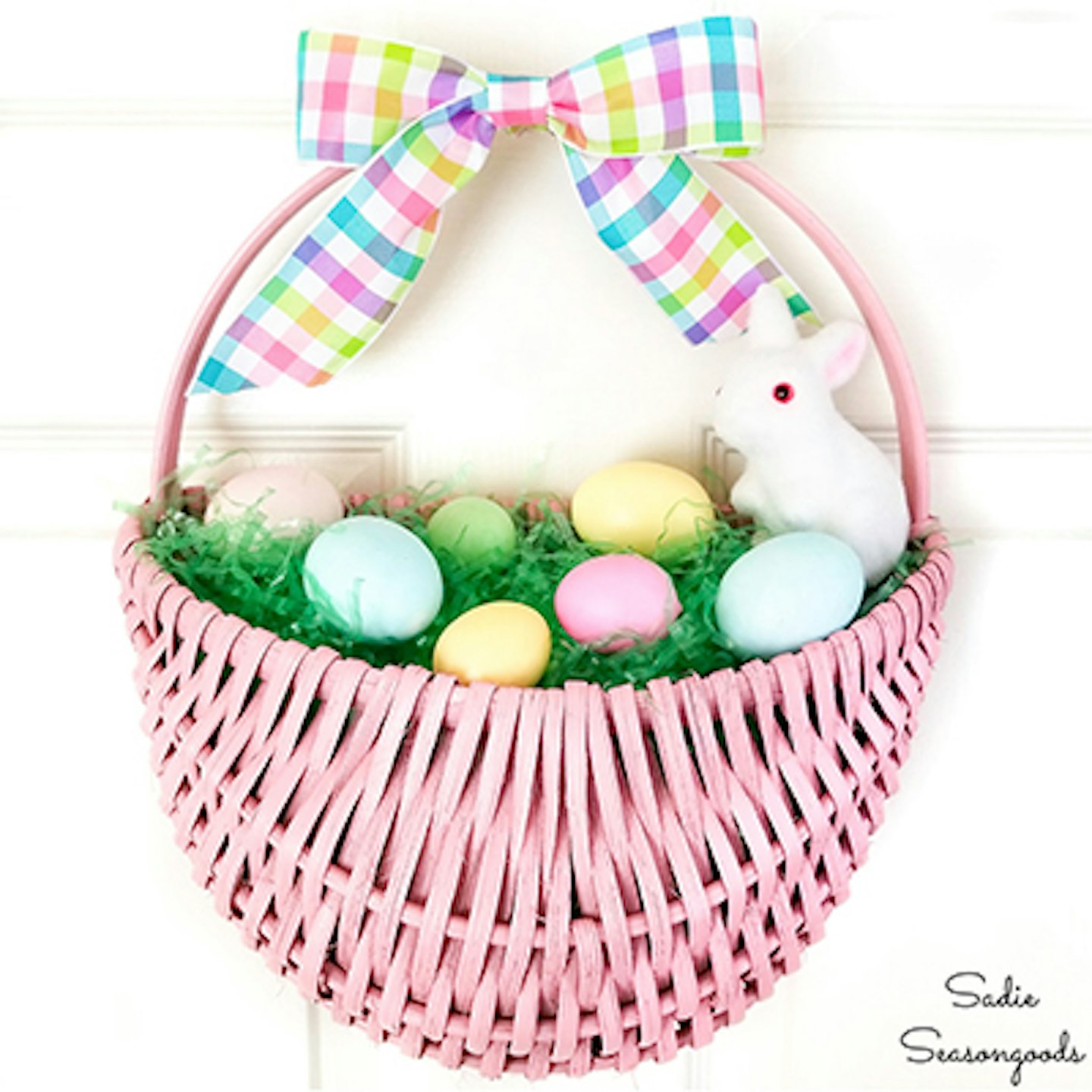 Easter egg basket wreath