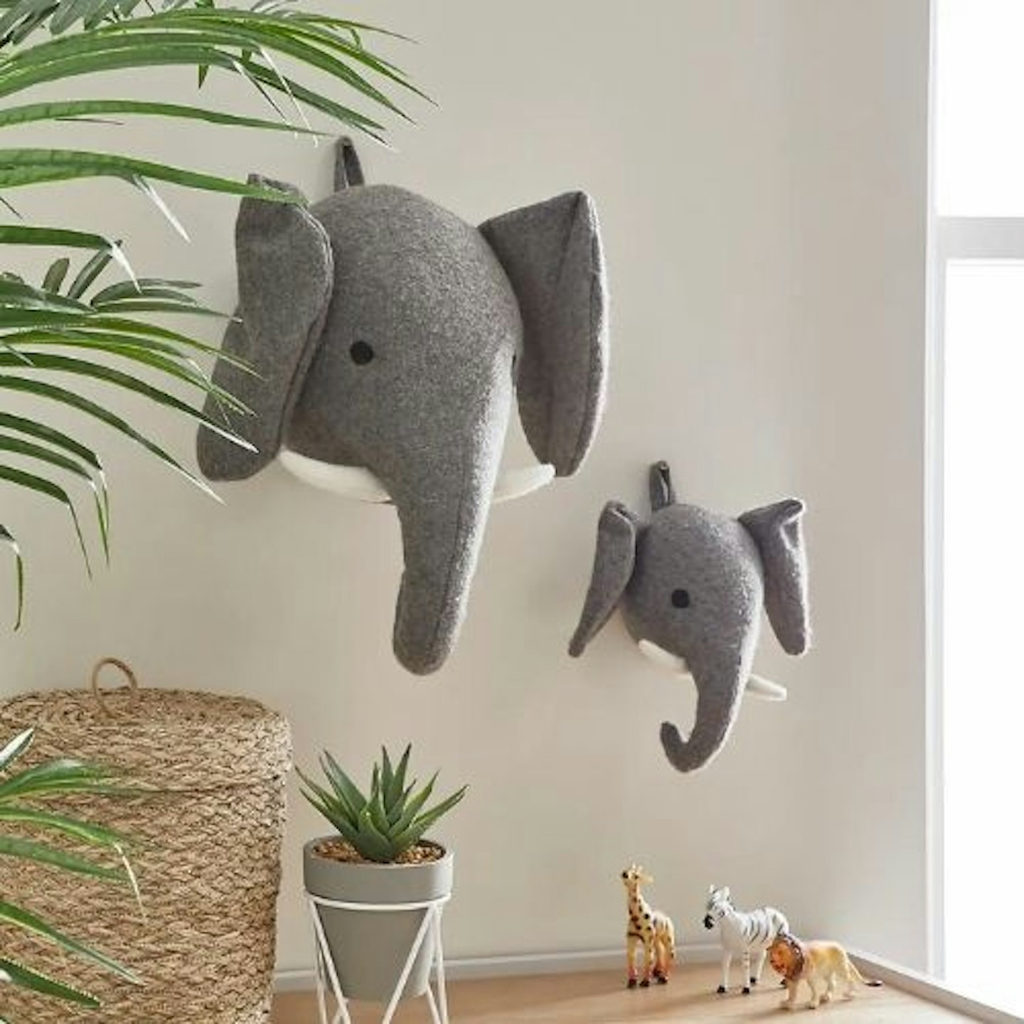 twin nursery ideas, inspiration for nurseries, twins - Elephant Wall Heads