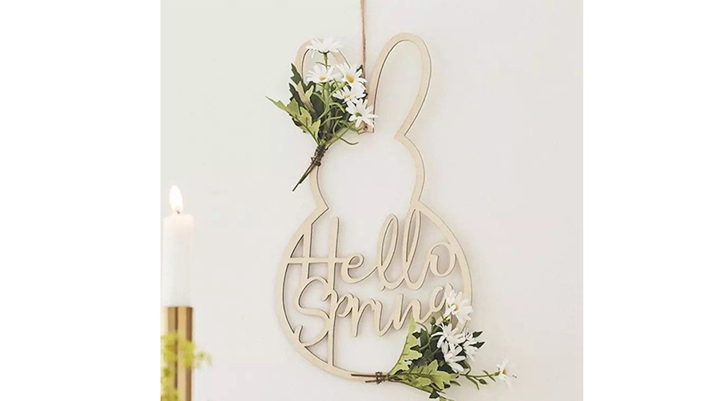 hello spring easter wreath