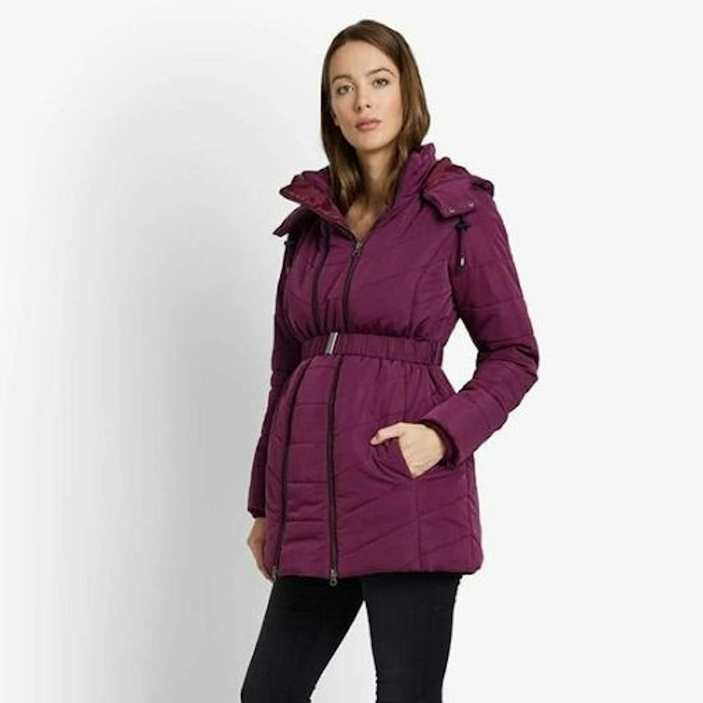 Wine 2-In-1 Maternity Puffer Jacket