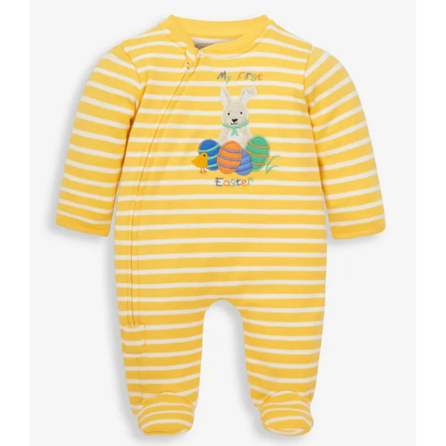 Yellow Stripe My First Easter Sleepsuit