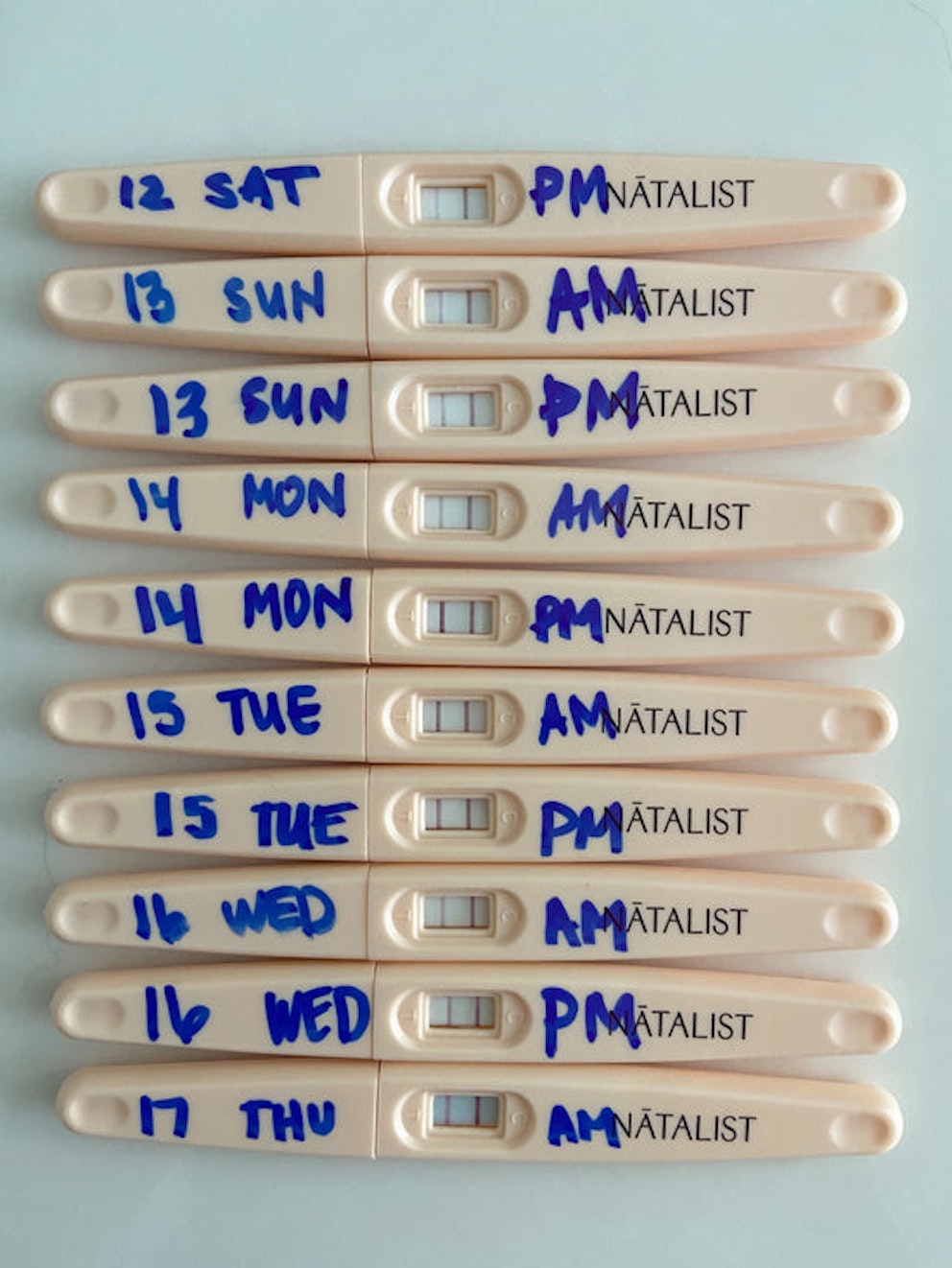 What does a positive ovulation test look like?