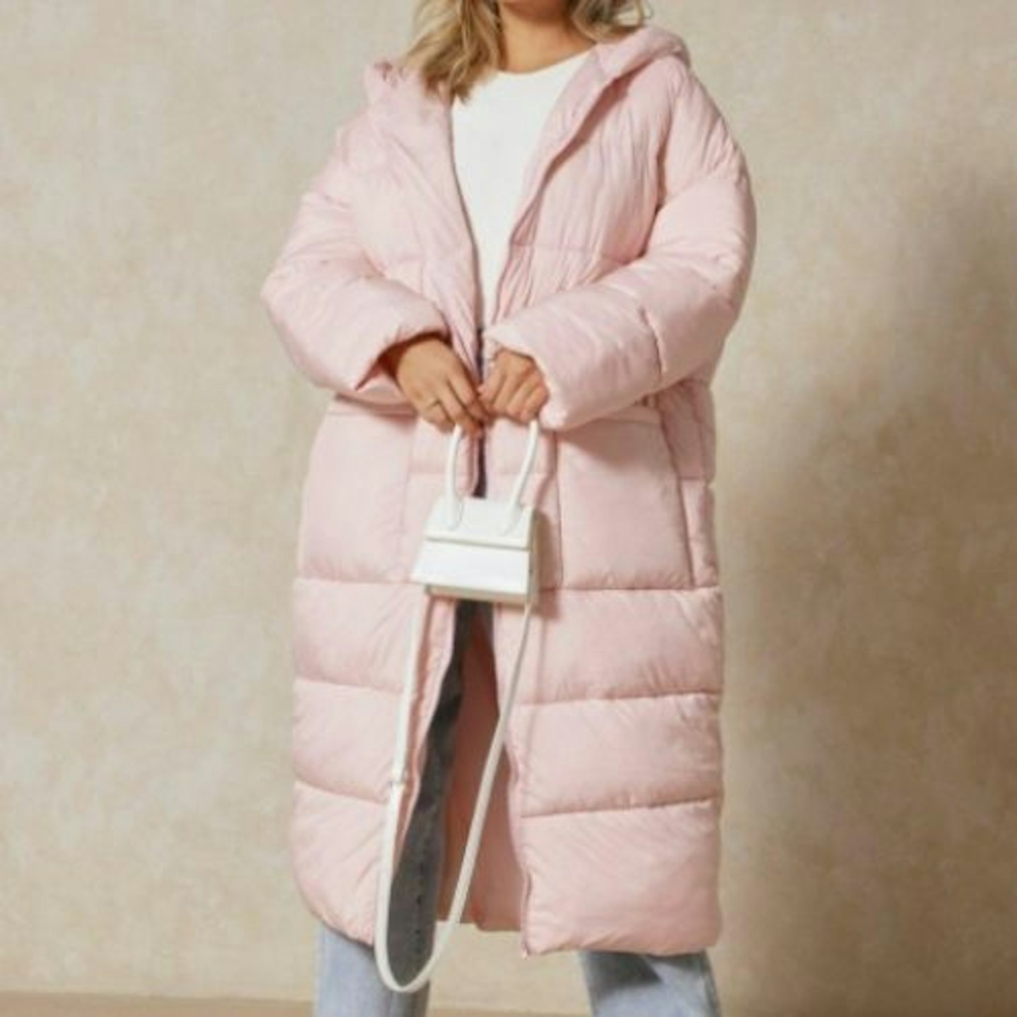 Recycled Oversized Blush Maxi Puffer Coat