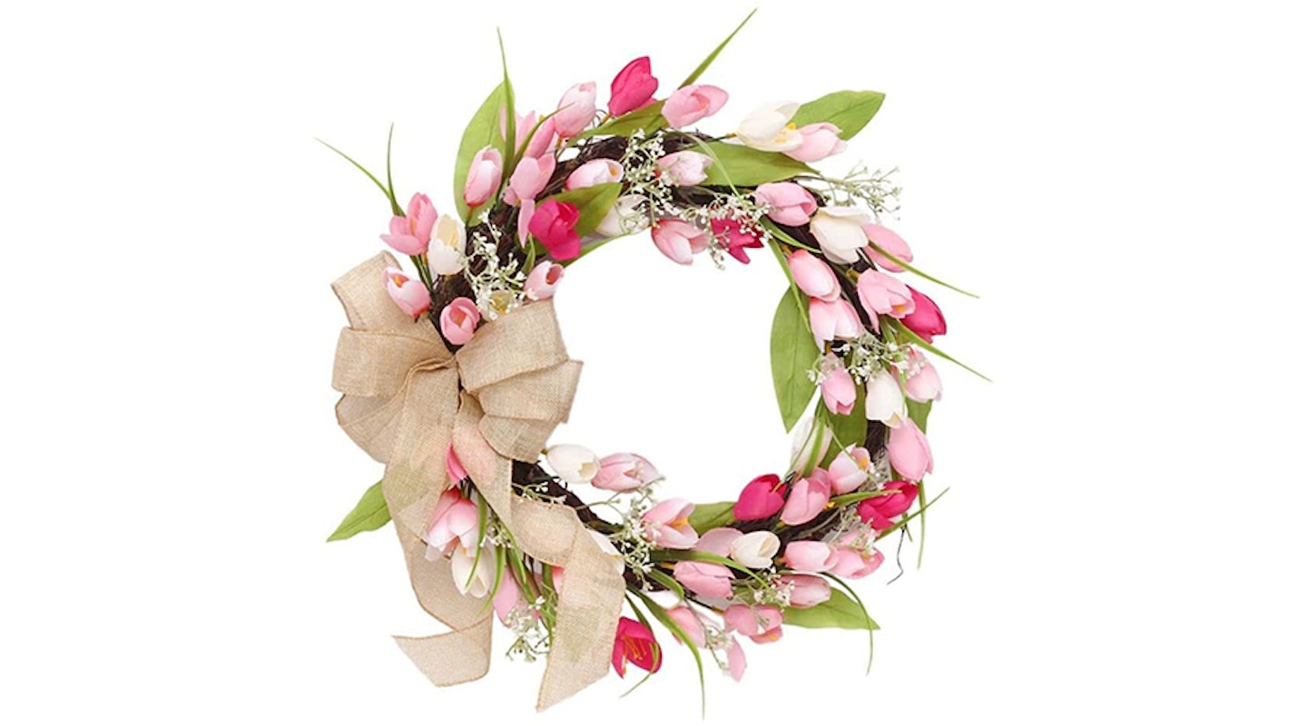 tulip garland easter wreath