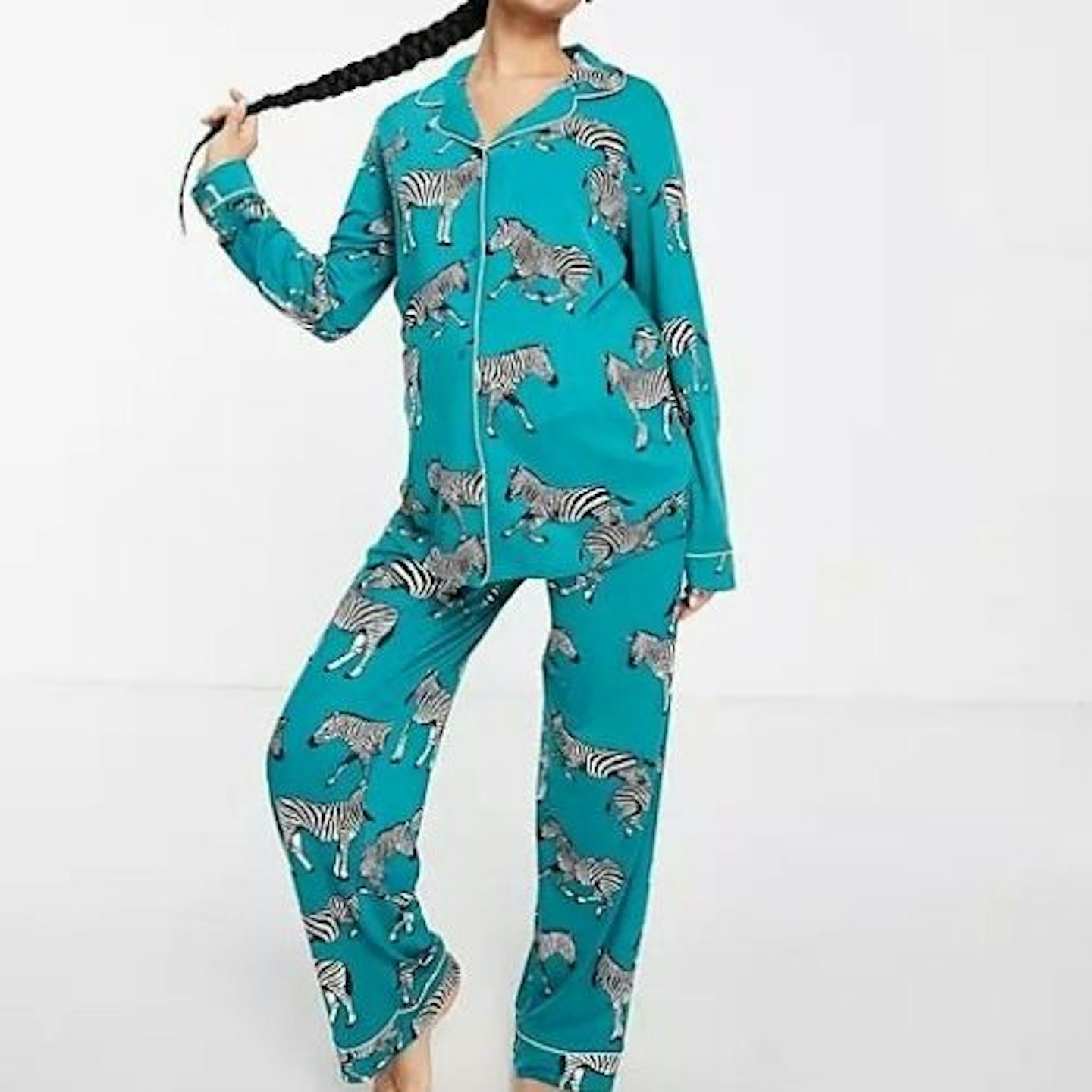 Chelsea Peers Maternity eco jersey revere top and trouser pyjama set