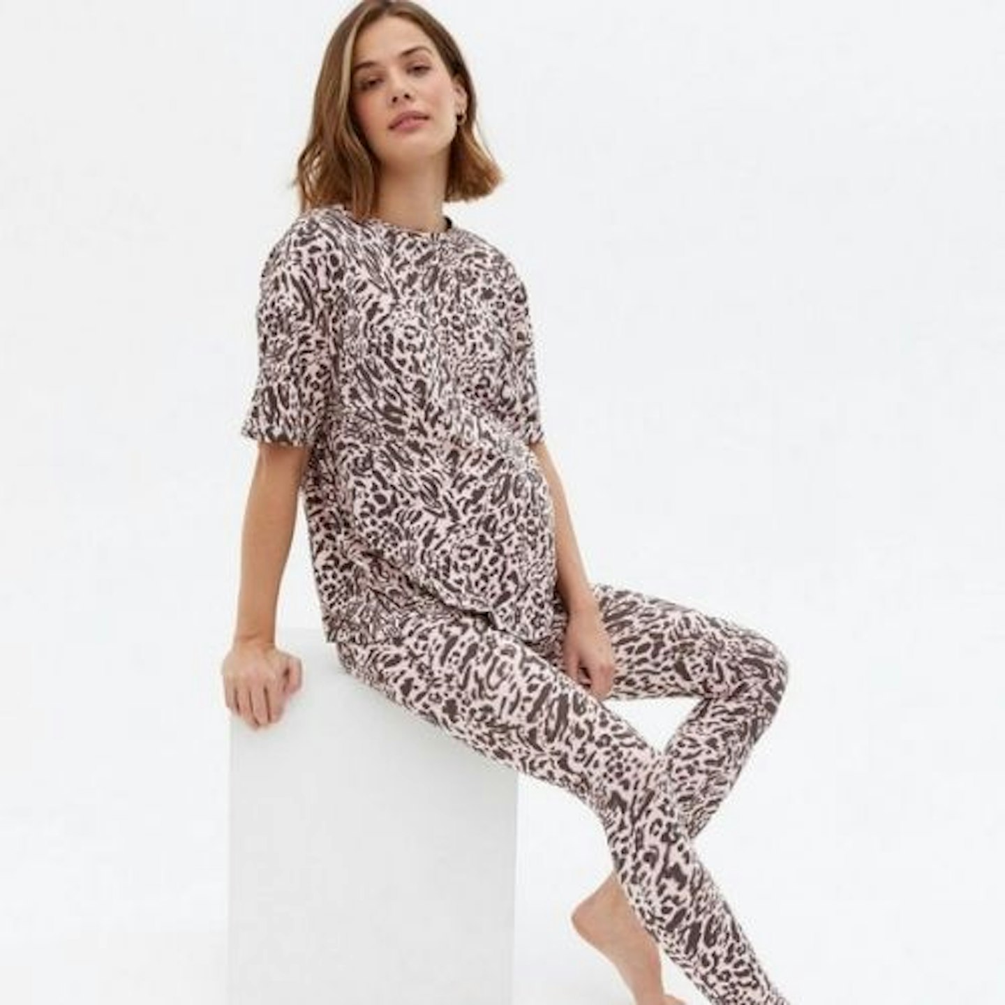 Maternity Pink Soft Touch Legging Pyjama Set