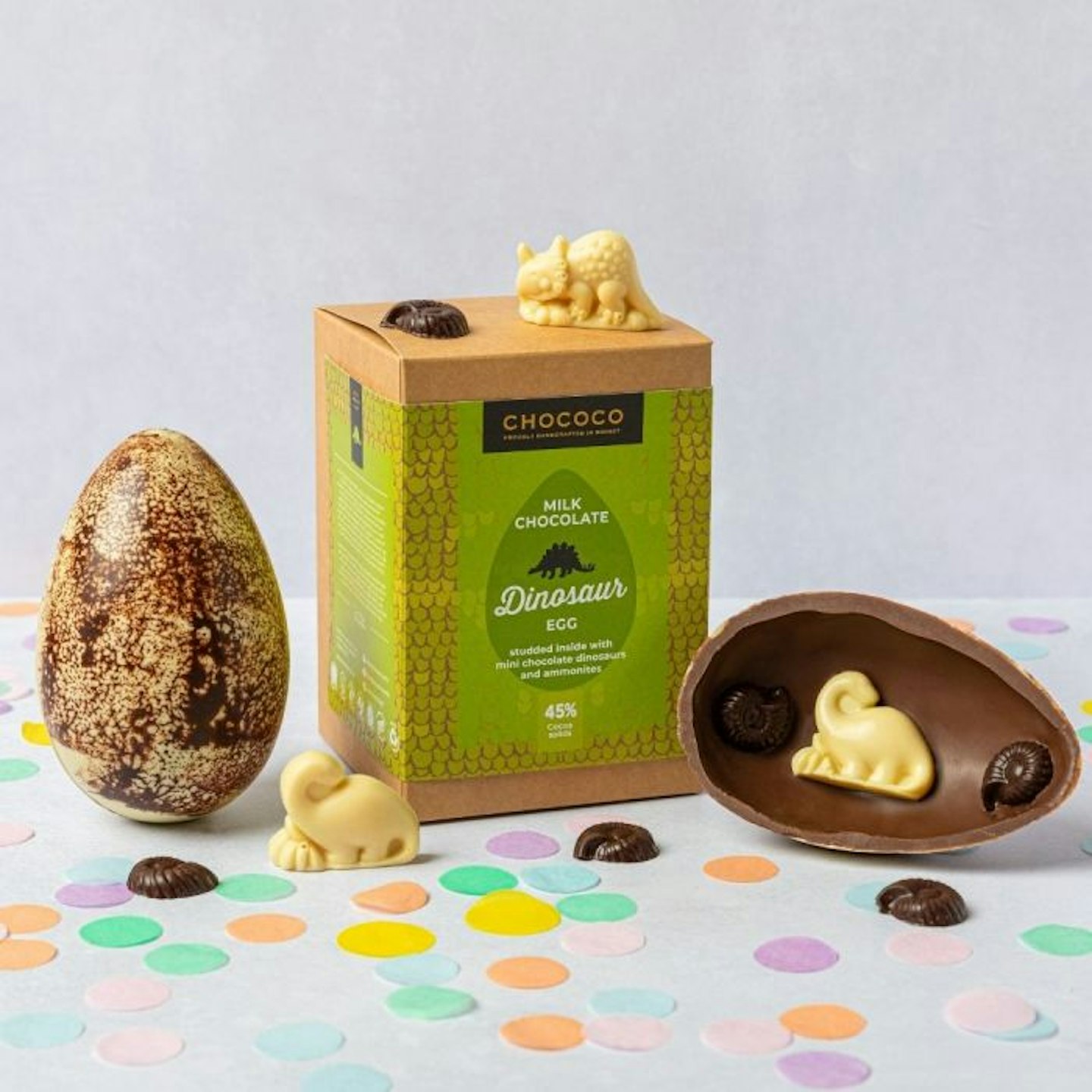 Milk Chocolate Dinosaur Studded Easter Egg