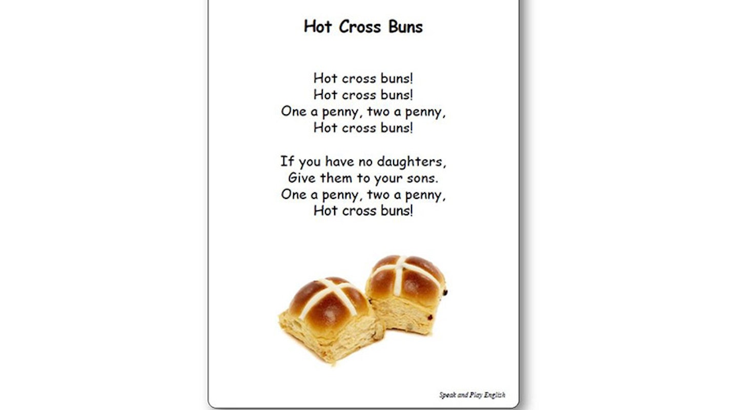 easter poems for kids - hot cross buns